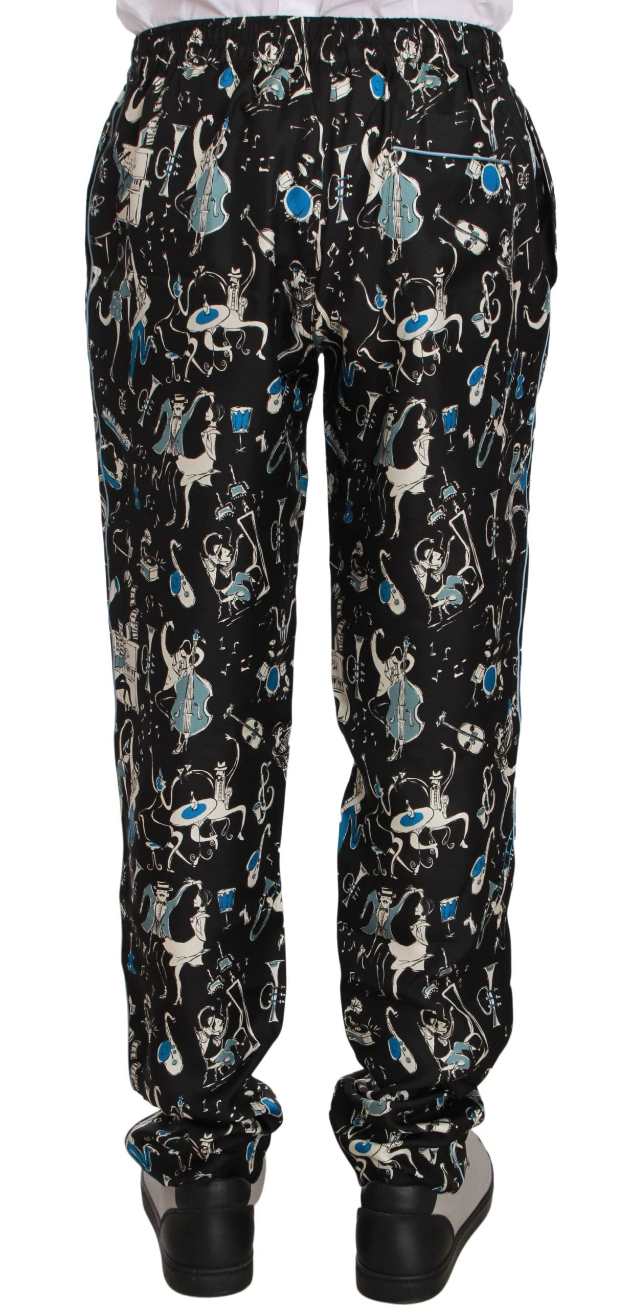 Dolce & Gabbana Black Musical Instrument Sleepwear Pants by Dolce & Gabbana