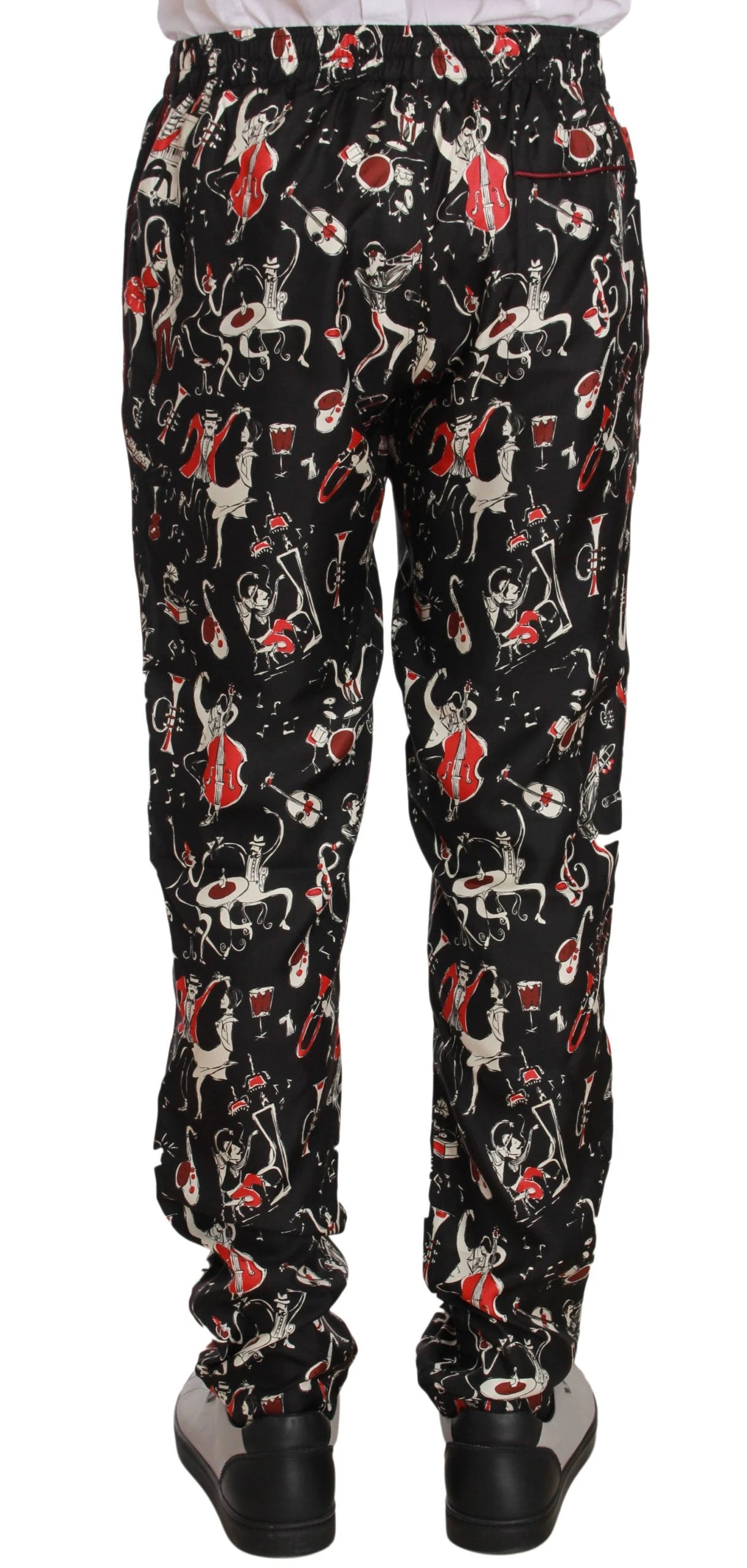 Dolce & Gabbana Red Musical Instrument Print Sleepwear Pants by Dolce & Gabbana