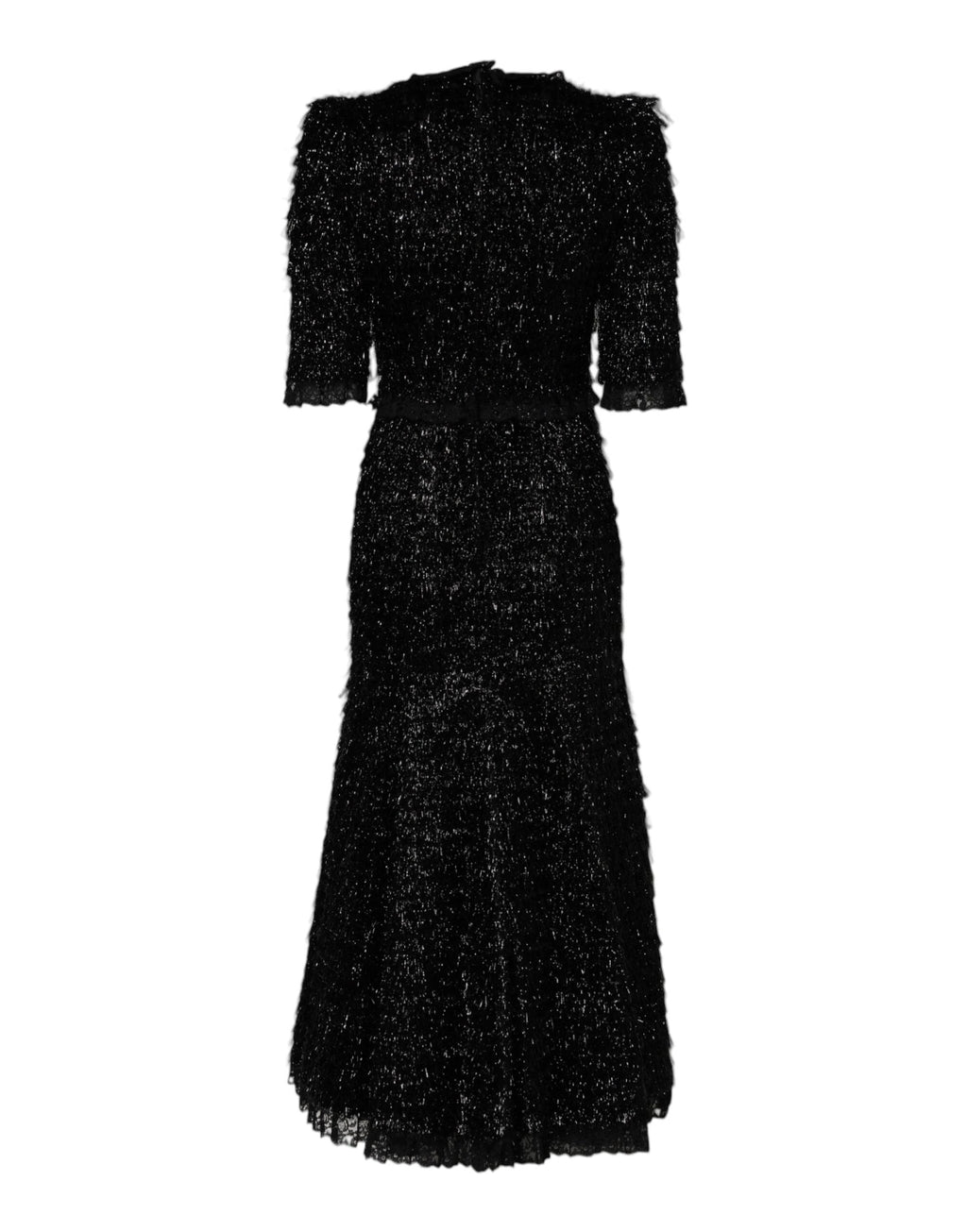 Dolce & Gabbana Metallic Black Polyester A-line Midi Dress by Dolce & Gabbana