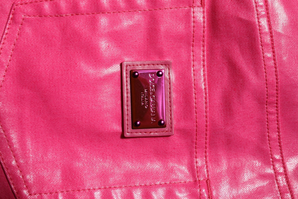 Dolce & Gabbana Pink Cotton High Waisted Skinny Denim Jeans by Dolce & Gabbana