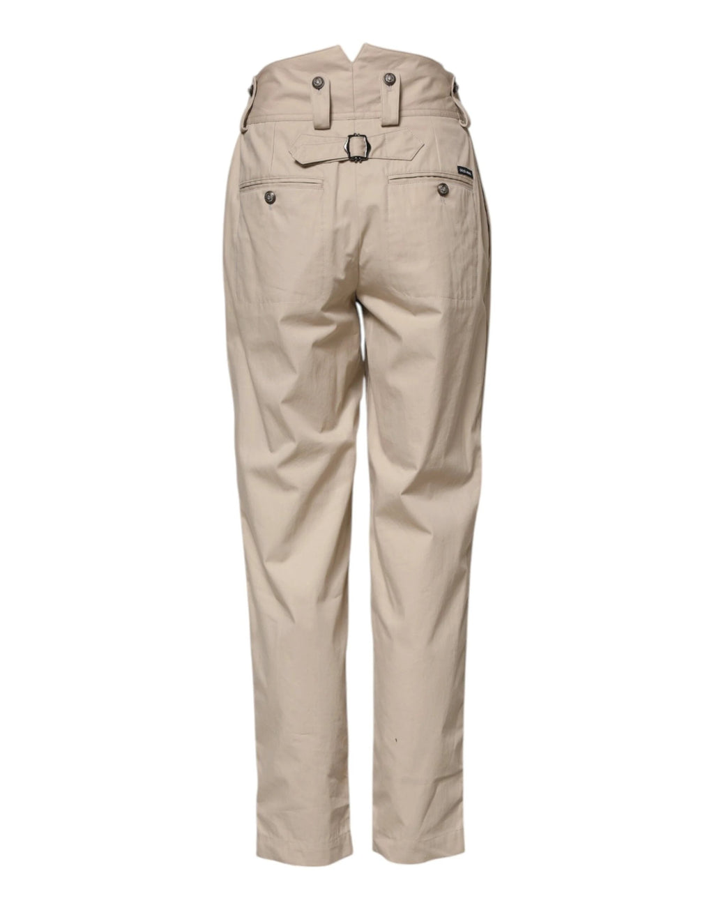 Dolce & Gabbana Beige Cotton High Waisted Pants by Dolce & Gabbana