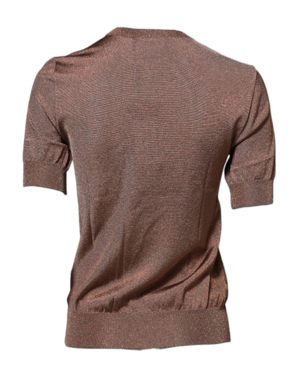 Dolce & Gabbana Brown Lily Embellished Round Neck Blouse Top by Dolce & Gabbana