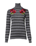 Dolce & Gabbana Gray Floral Embroidery Pullover Sweater by Dolce & Gabbana