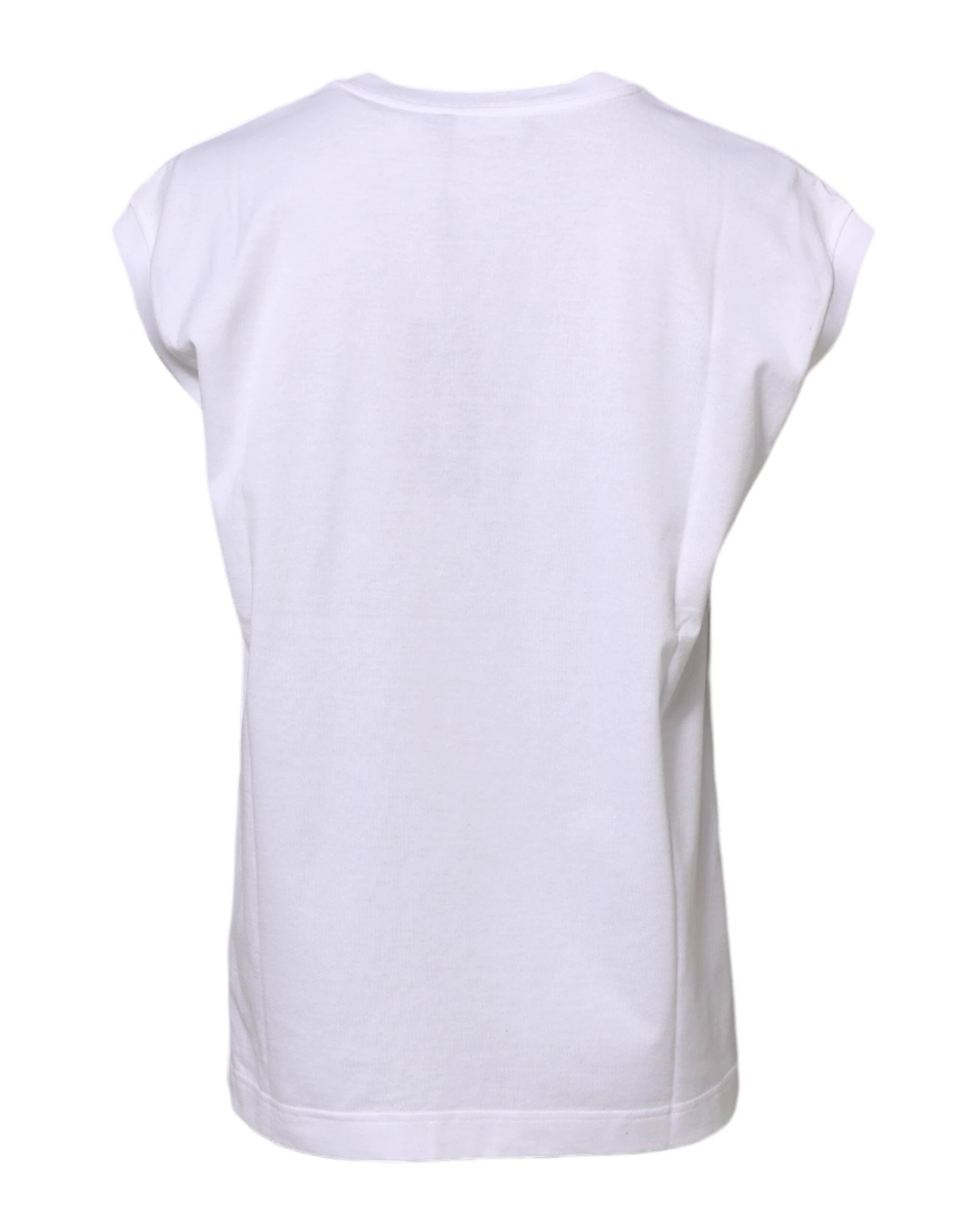 Dolce & Gabbana White Cotton Sleeveless Women Tank T-shirt by Dolce & Gabbana