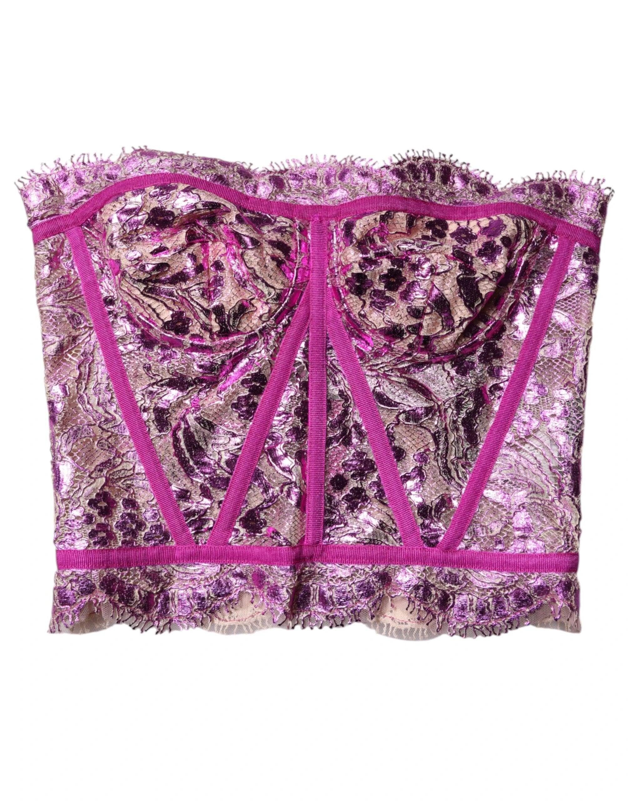 Dolce & Gabbana Pink Bustier Sleeveless Corset Blouse Top by Dolce & Gabbana
