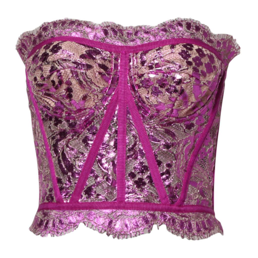 Dolce & Gabbana Pink Bustier Sleeveless Corset Blouse Top by Dolce & Gabbana