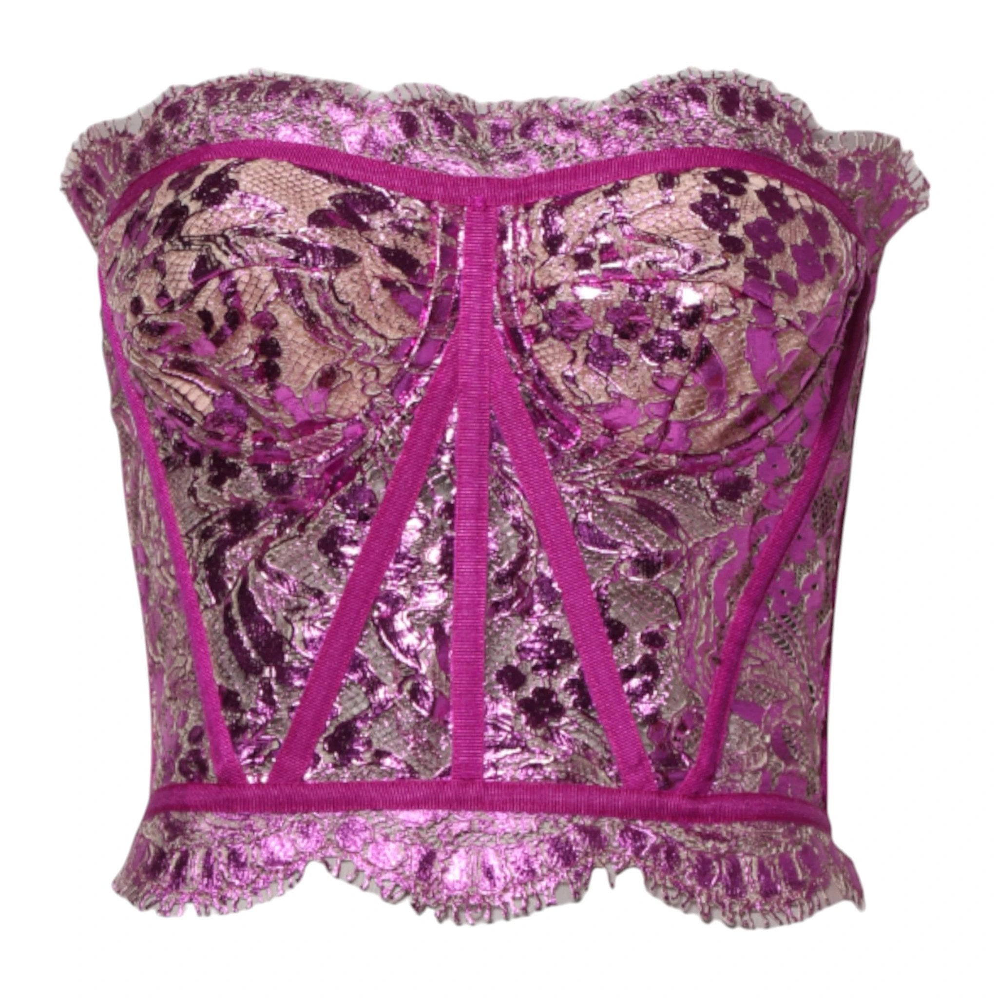 Dolce & Gabbana Pink Bustier Sleeveless Corset Blouse Top by Dolce & Gabbana