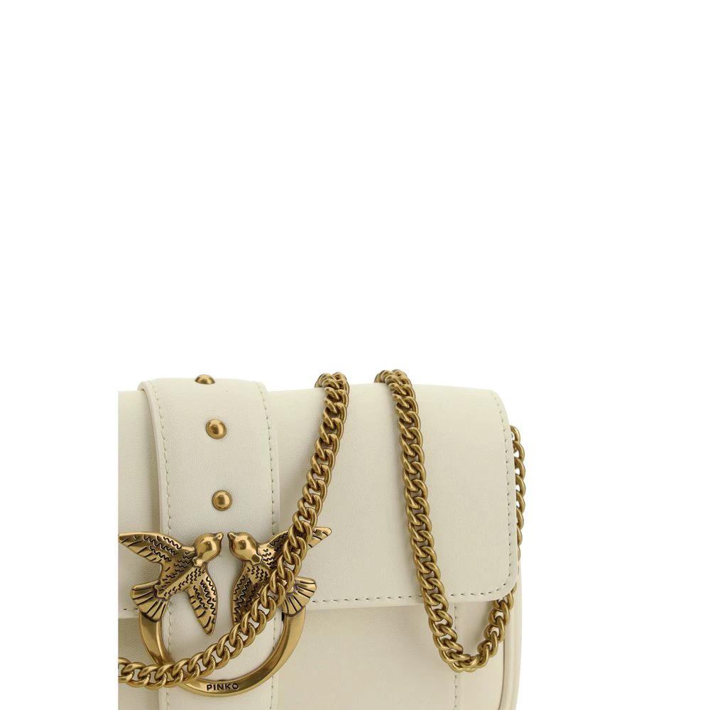 PINKO White Calf Leather Bos Taurus Shoulder Bag by PINKO