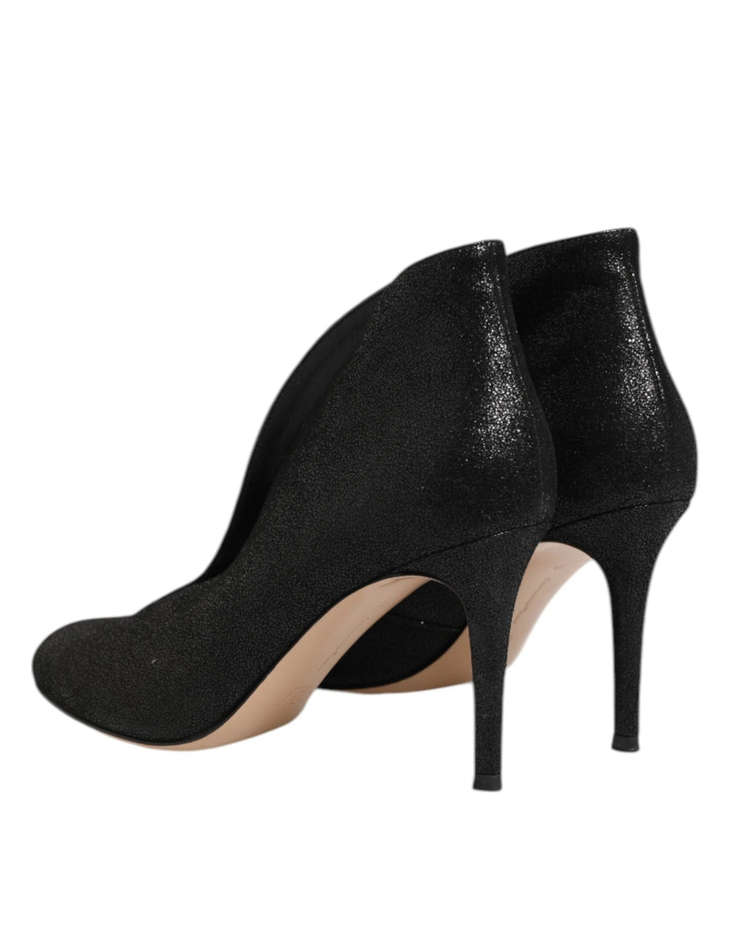 Gianvito Rossi Metallic Black Pump Stiletto Heels Shoes by Gianvito Rossi