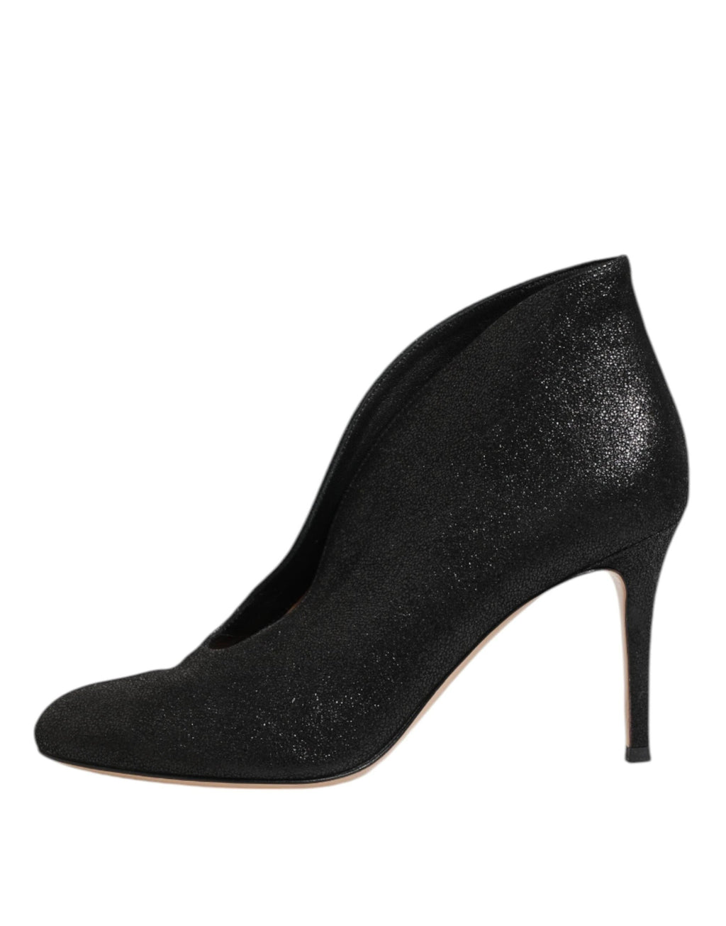 Gianvito Rossi Metallic Black Pump Stiletto Heels Shoes by Gianvito Rossi