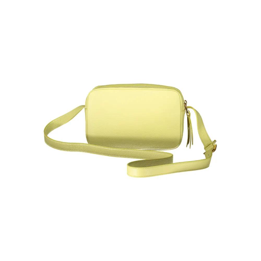 Sac bandoulière femme en cuir jaune Coccinelle