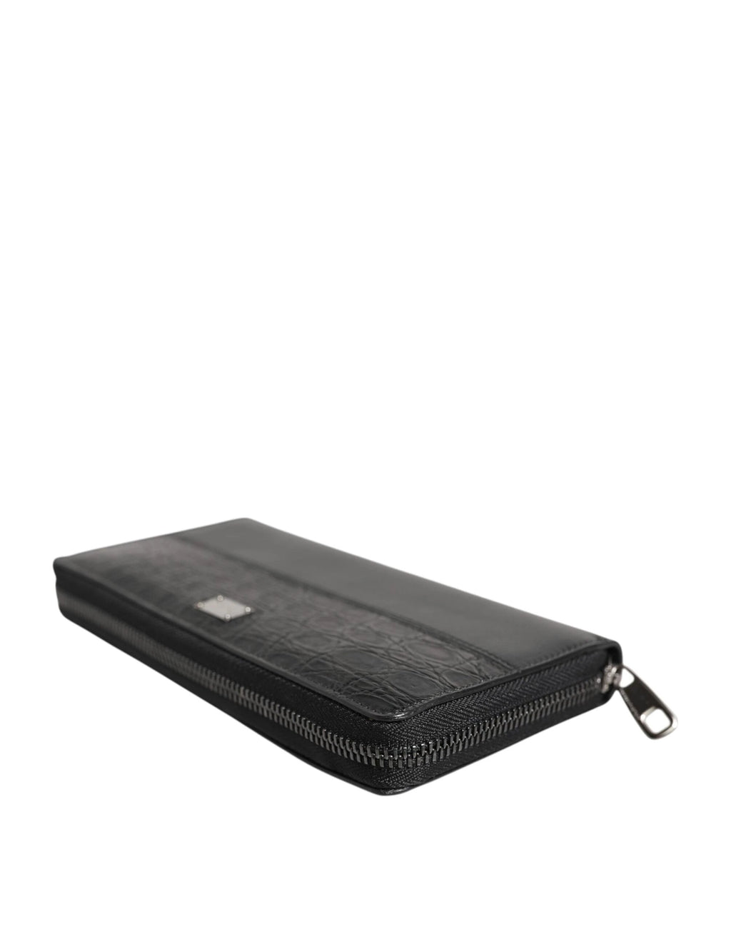 Dolce & Gabbana Black Leather Logo Plaque Zip Around Continental Wallet by Dolce & Gabbana