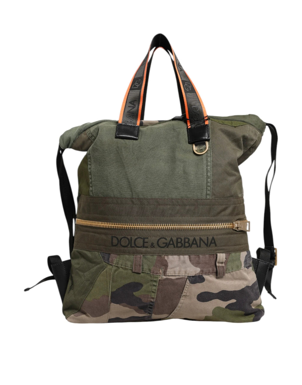 Dolce & Gabbana Military Green Patchwork Rucksack Backpack Bag by Dolce & Gabbana