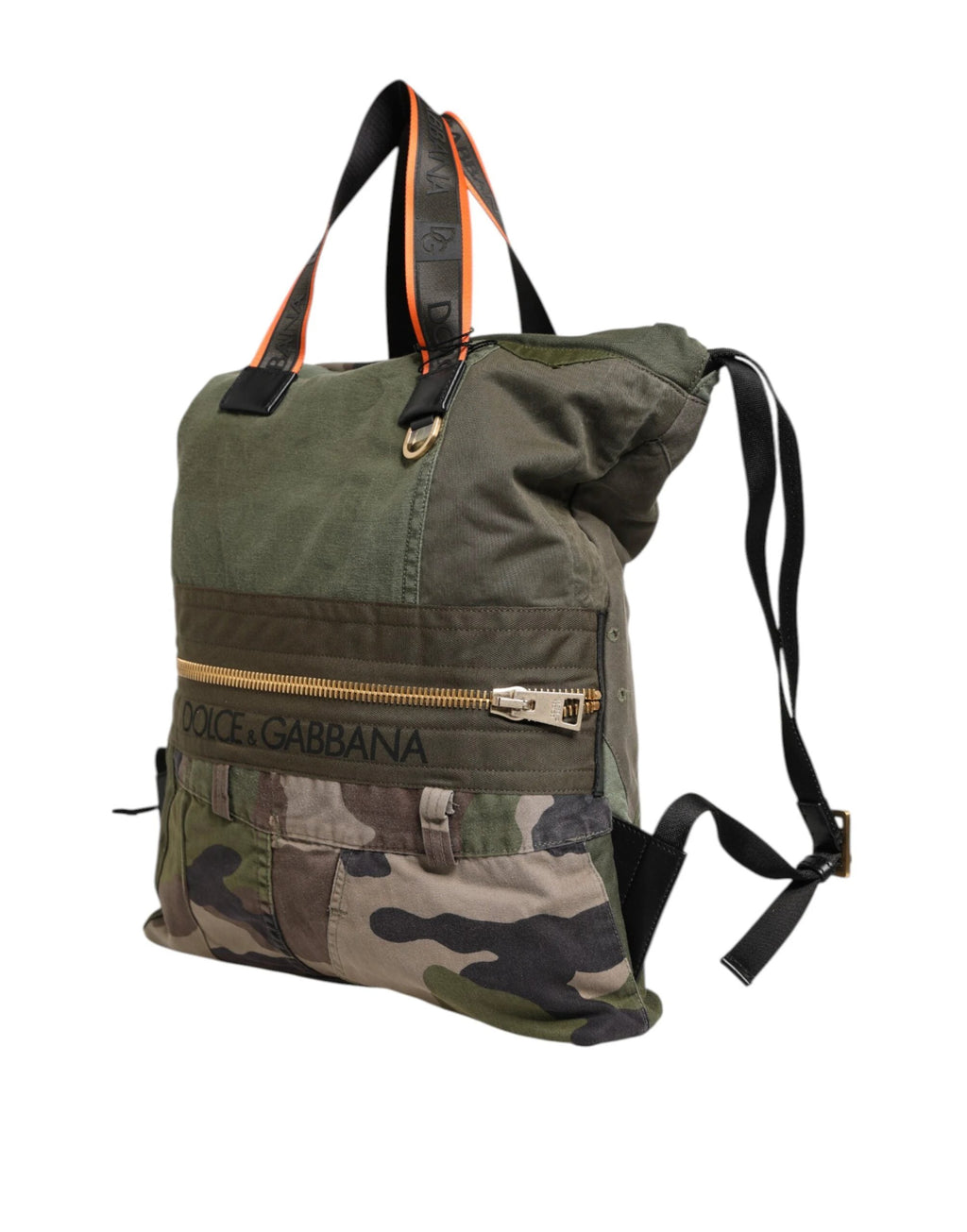 Dolce & Gabbana Military Green Patchwork Rucksack Backpack Bag by Dolce & Gabbana