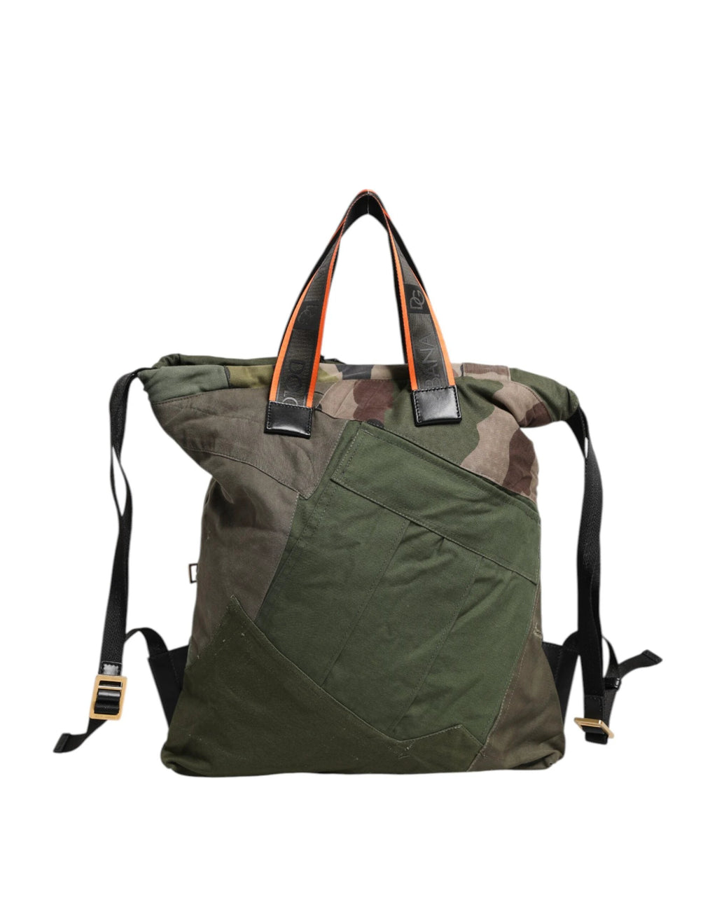 Dolce & Gabbana Military Green Patchwork Rucksack Backpack Bag by Dolce & Gabbana
