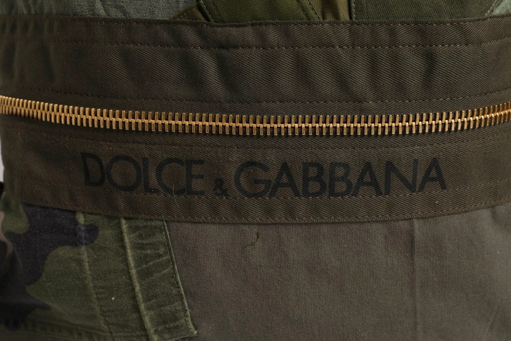 Dolce & Gabbana Military Green Patchwork Rucksack Backpack Bag by Dolce & Gabbana