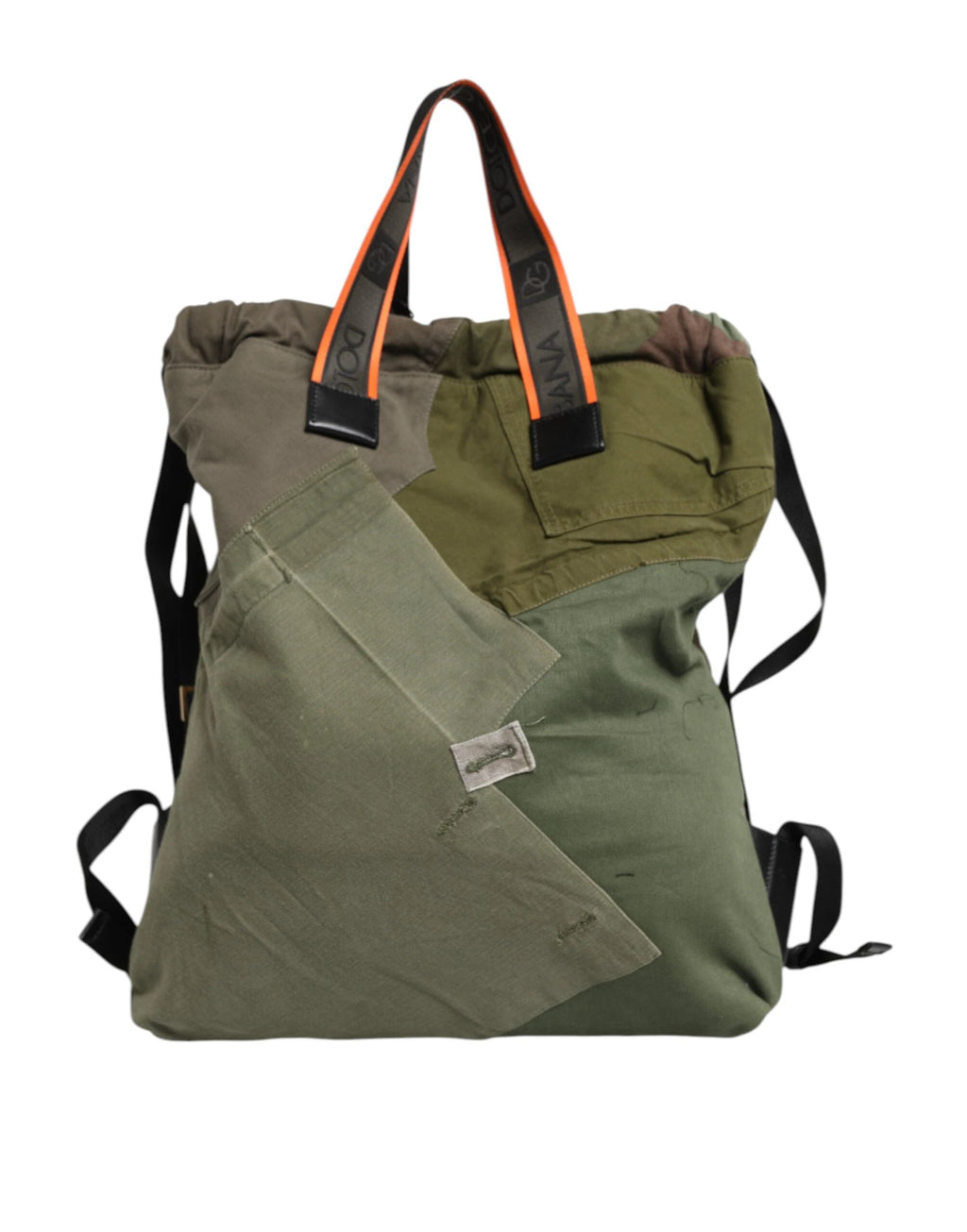Dolce & Gabbana Military Green Patchwork Rucksack Backpack Bag by Dolce & Gabbana