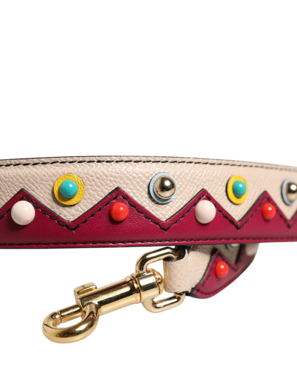 Dolce & Gabbana Beige Red Leather Handbag Accessory Shoulder Strap by Dolce & Gabbana