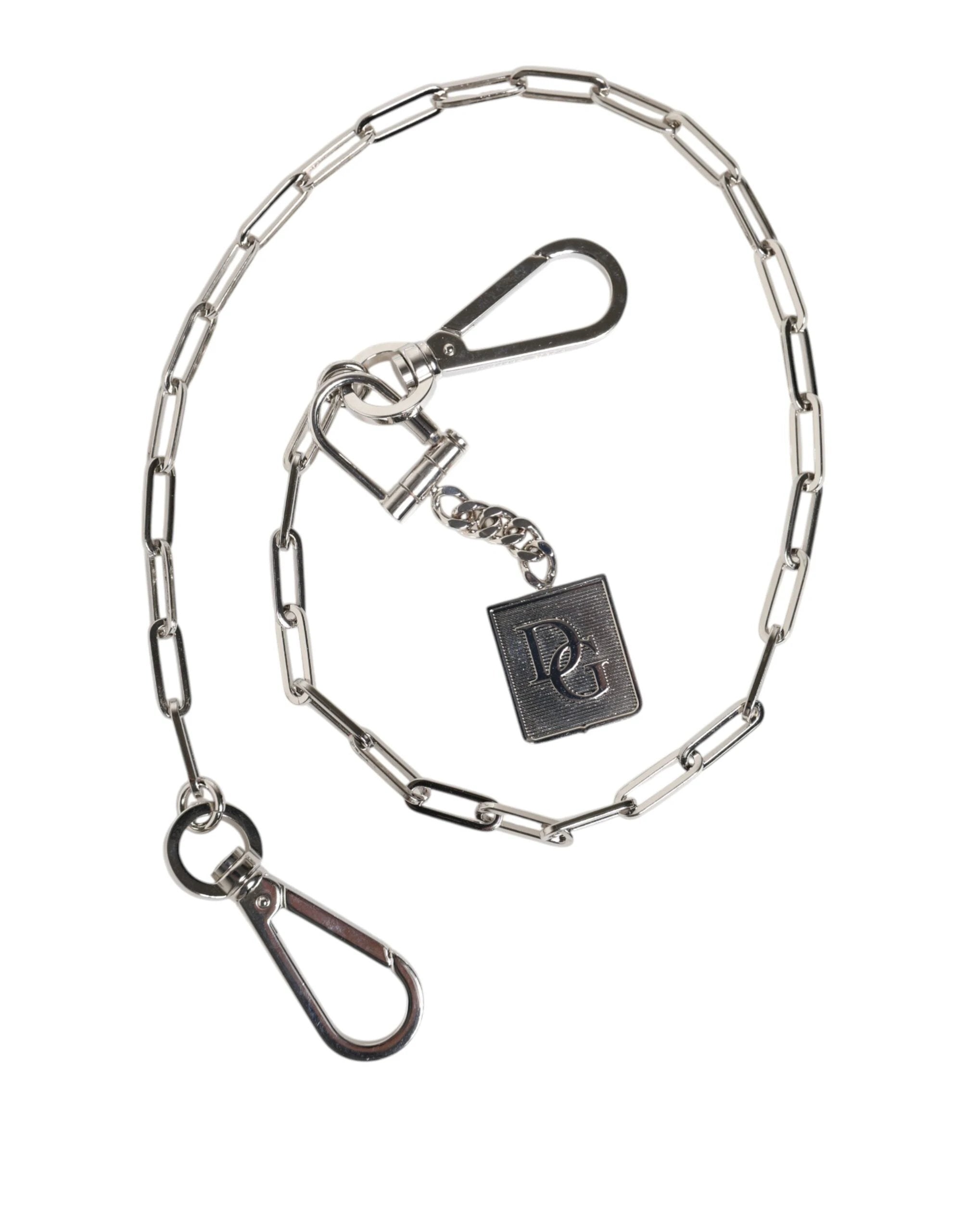 Dolce & Gabbana Silver Tone Metal Chain DG Charm Belt Keychain by Dolce & Gabbana