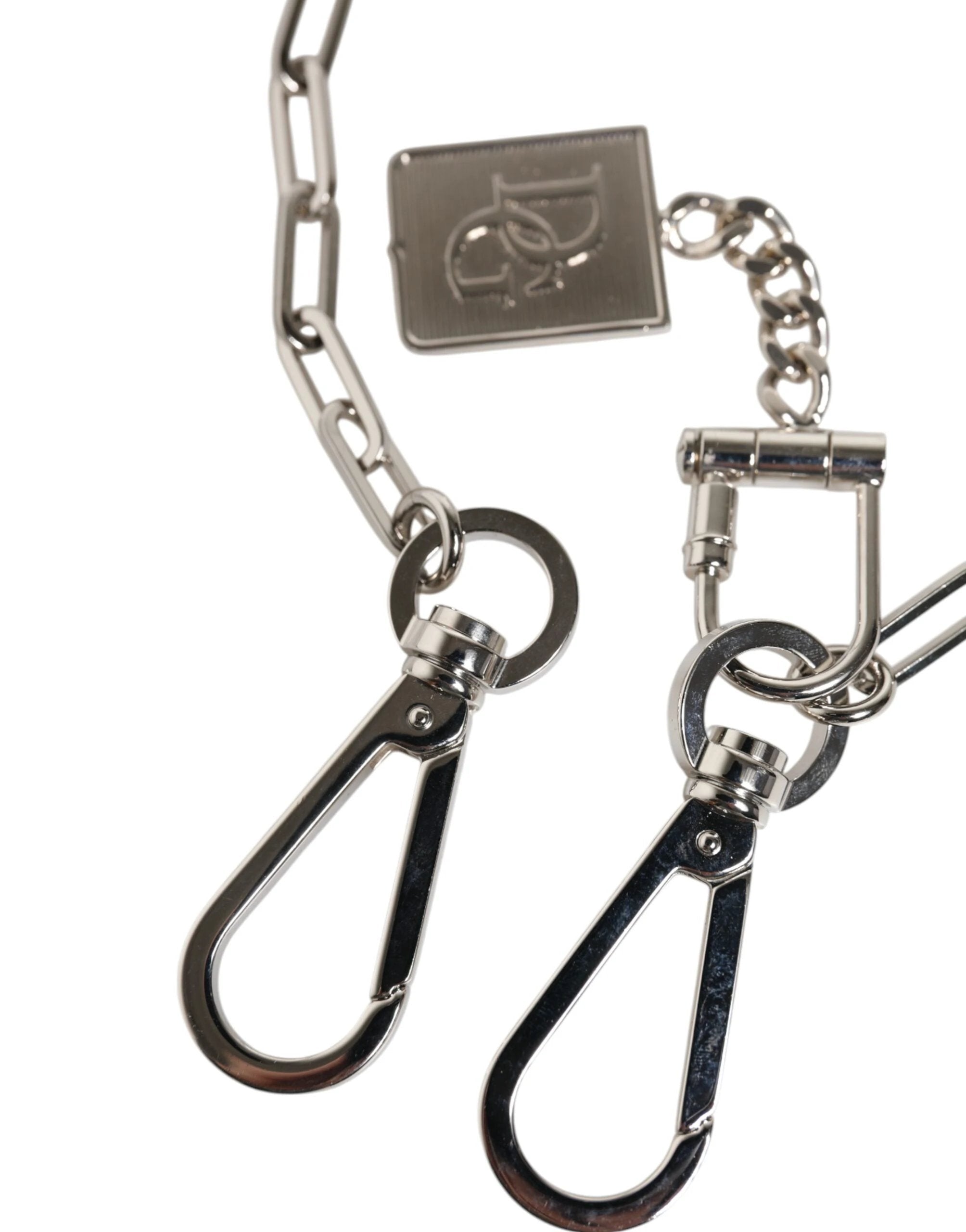 Dolce & Gabbana Silver Tone Metal Chain DG Charm Belt Keychain by Dolce & Gabbana