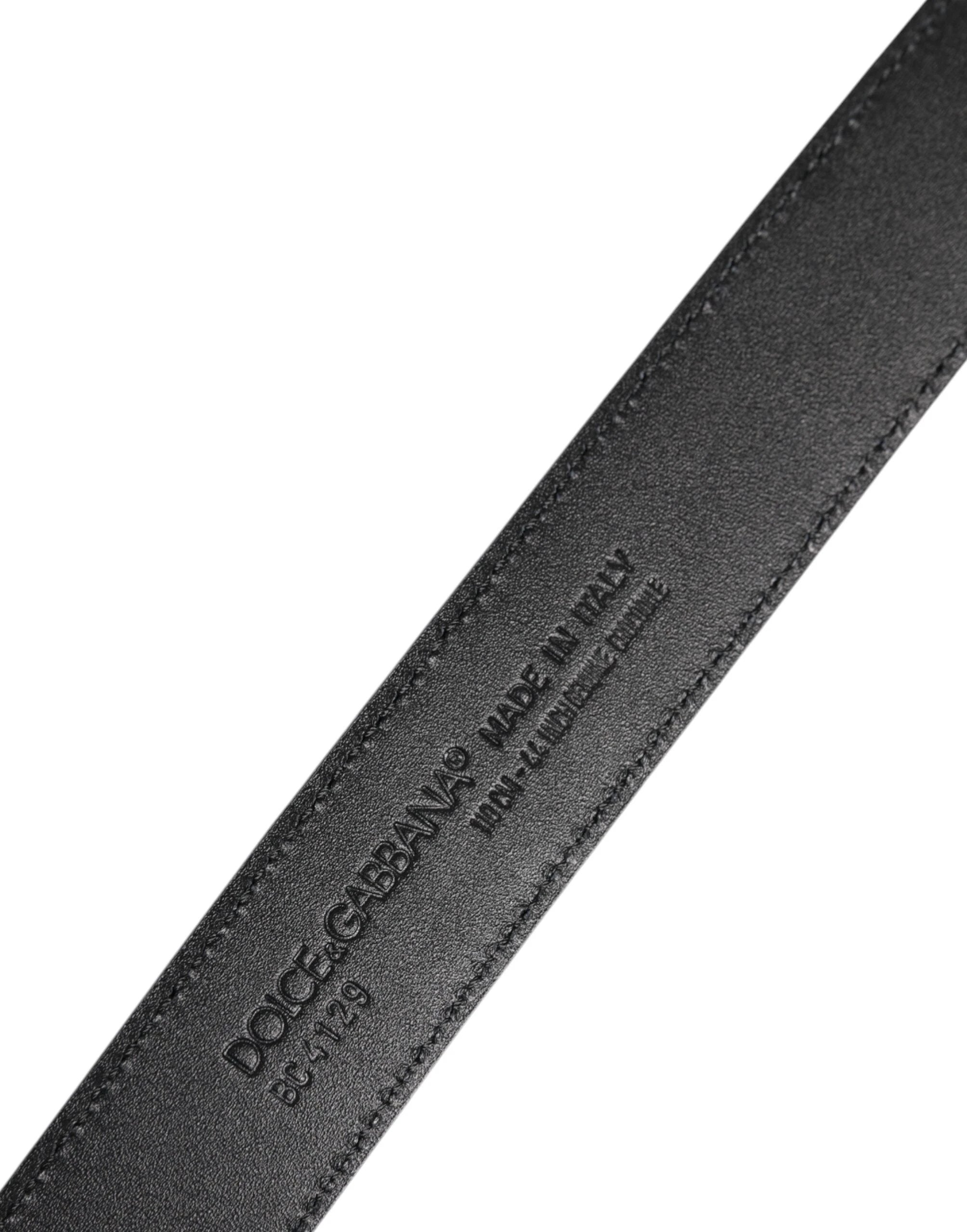 Dolce & Gabbana Black Leather Classic Metal DG Buckle Belt by Dolce & Gabbana