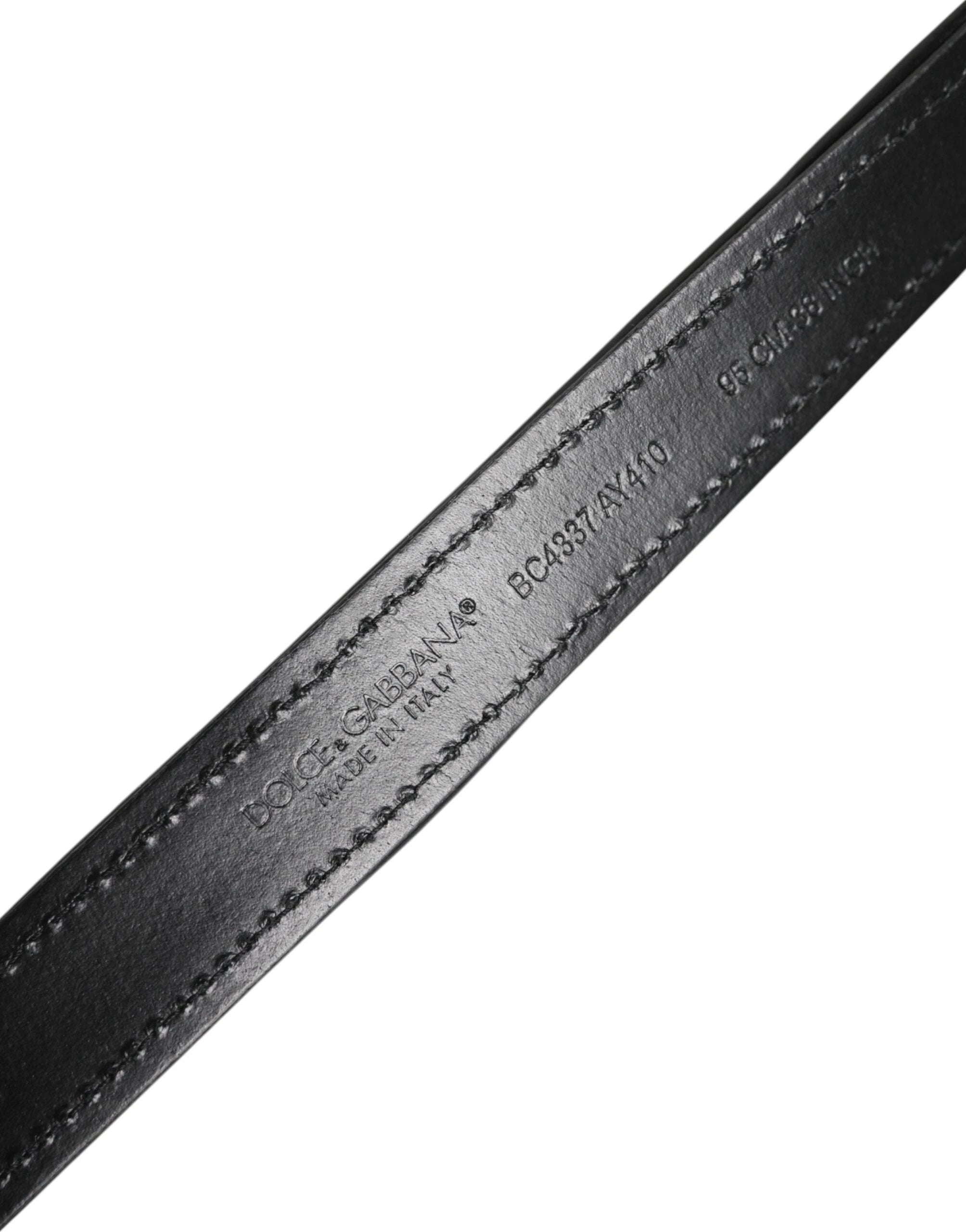 Dolce & Gabbana Black Sequin Embellished Metal Buckle Belt by Dolce & Gabbana