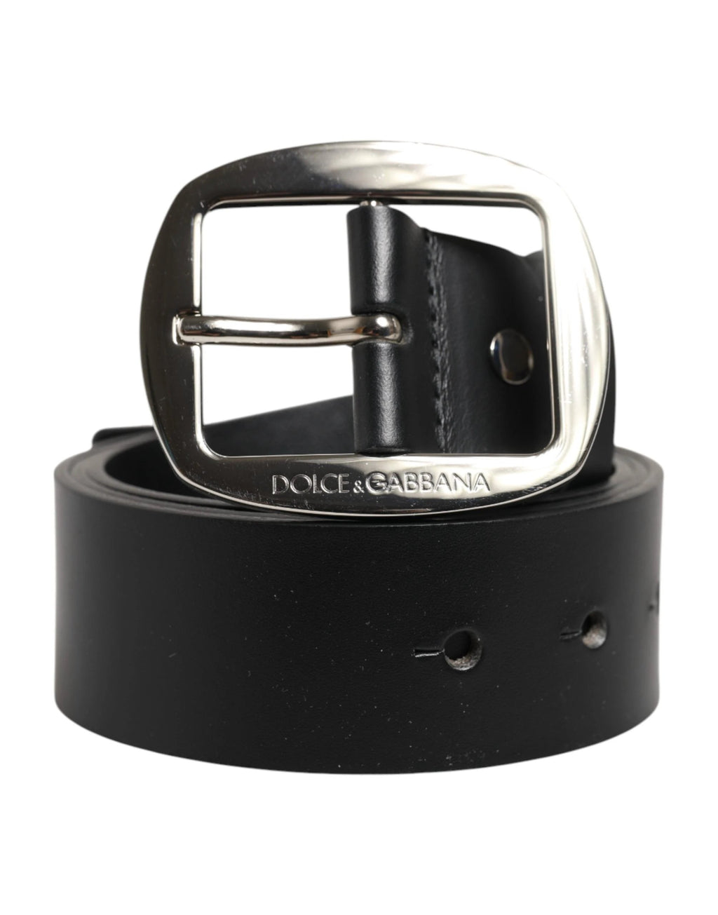 Dolce & Gabbana Black Leather Classic Metal Buckle Belt by Dolce & Gabbana