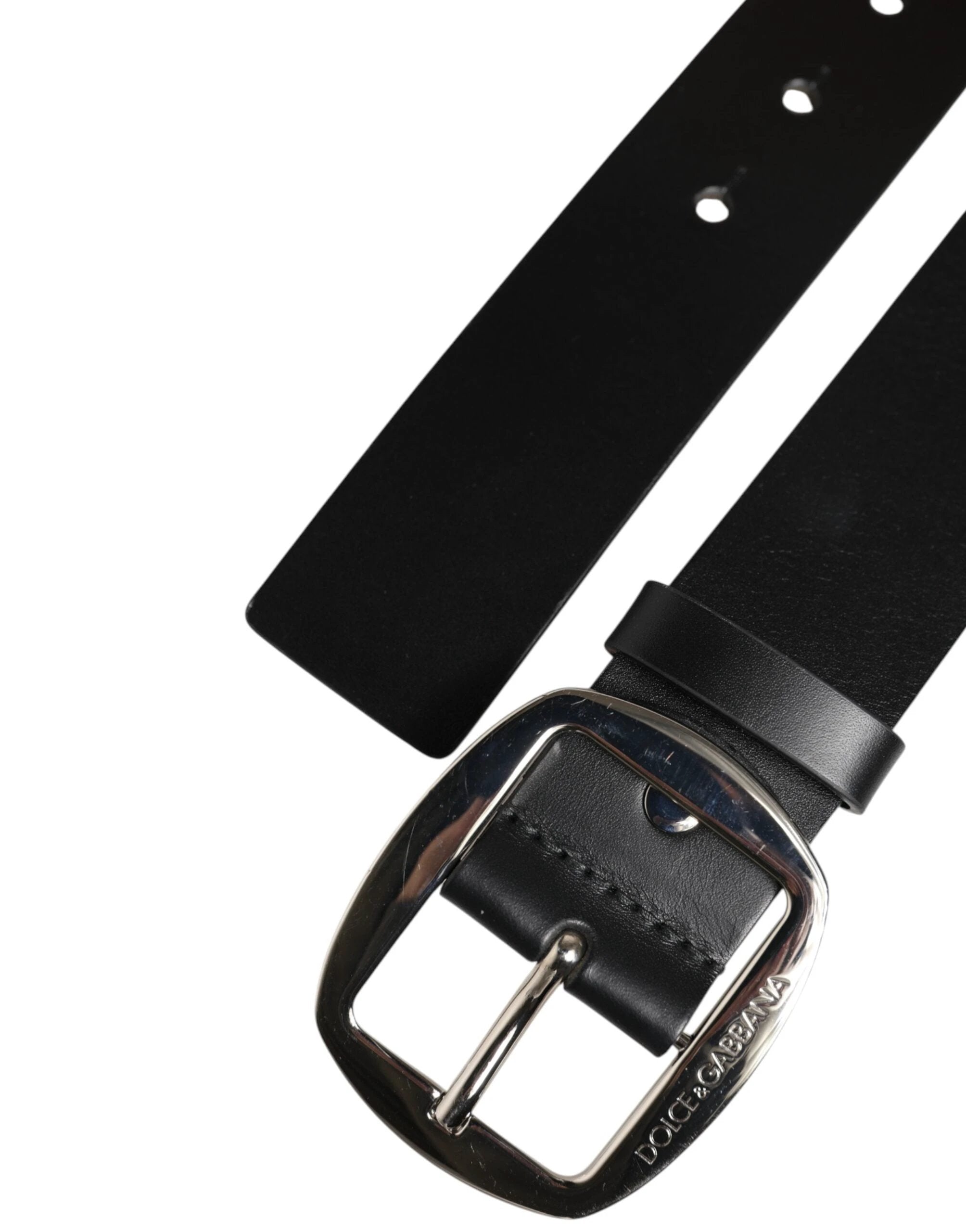 Dolce & Gabbana Black Leather Classic Metal Buckle Belt by Dolce & Gabbana