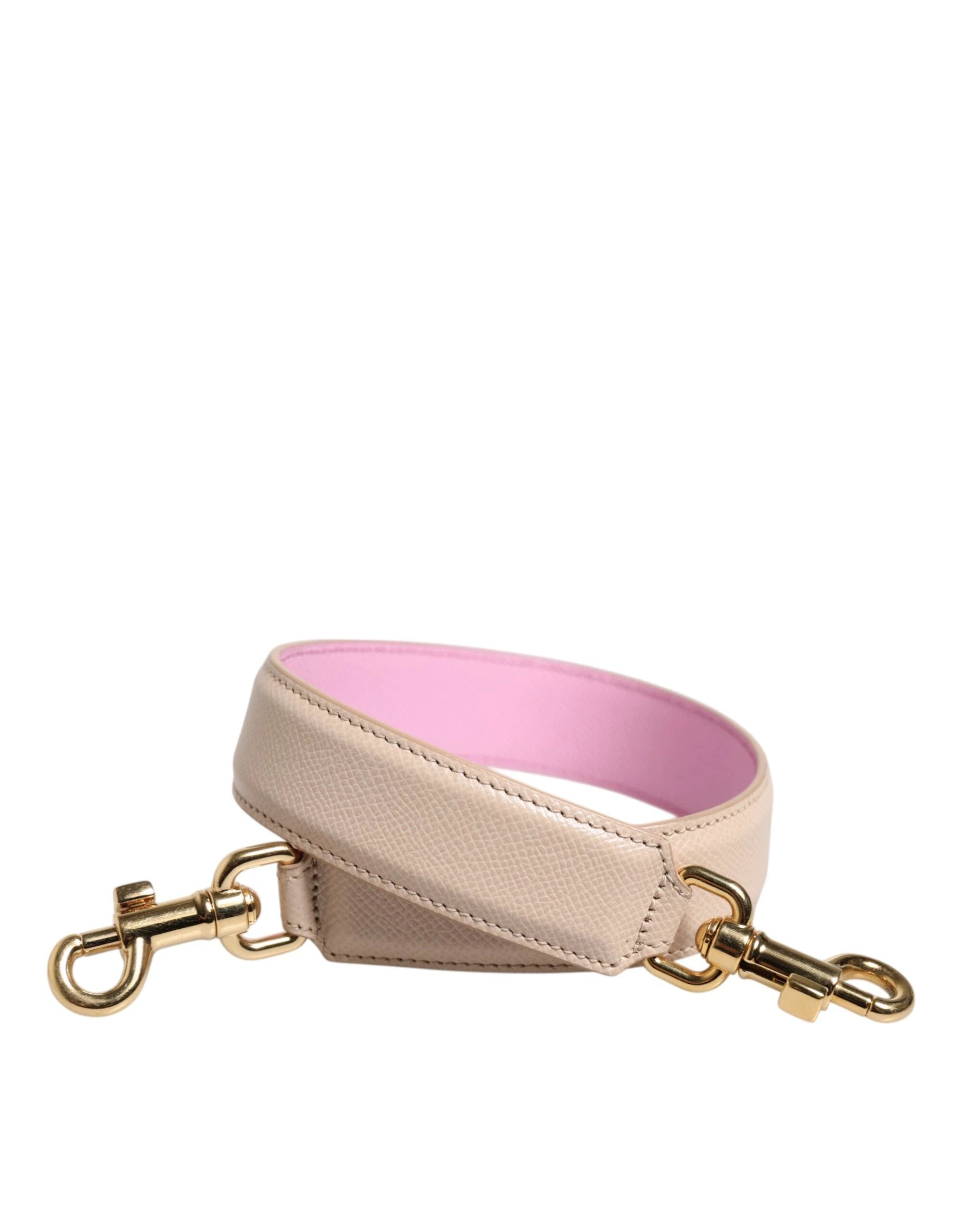 Dolce & Gabbana Beige Pink Leather Handbag Accessory Shoulder Strap by Dolce & Gabbana
