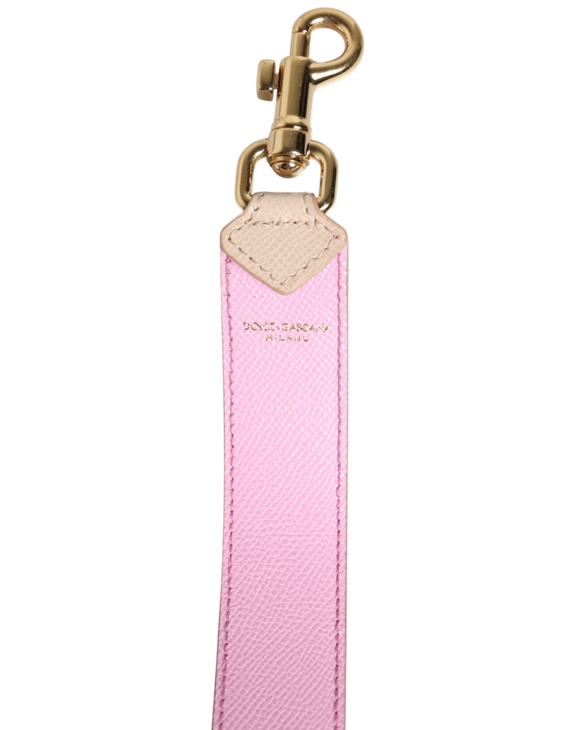 Dolce & Gabbana Beige Pink Leather Handbag Accessory Shoulder Strap by Dolce & Gabbana