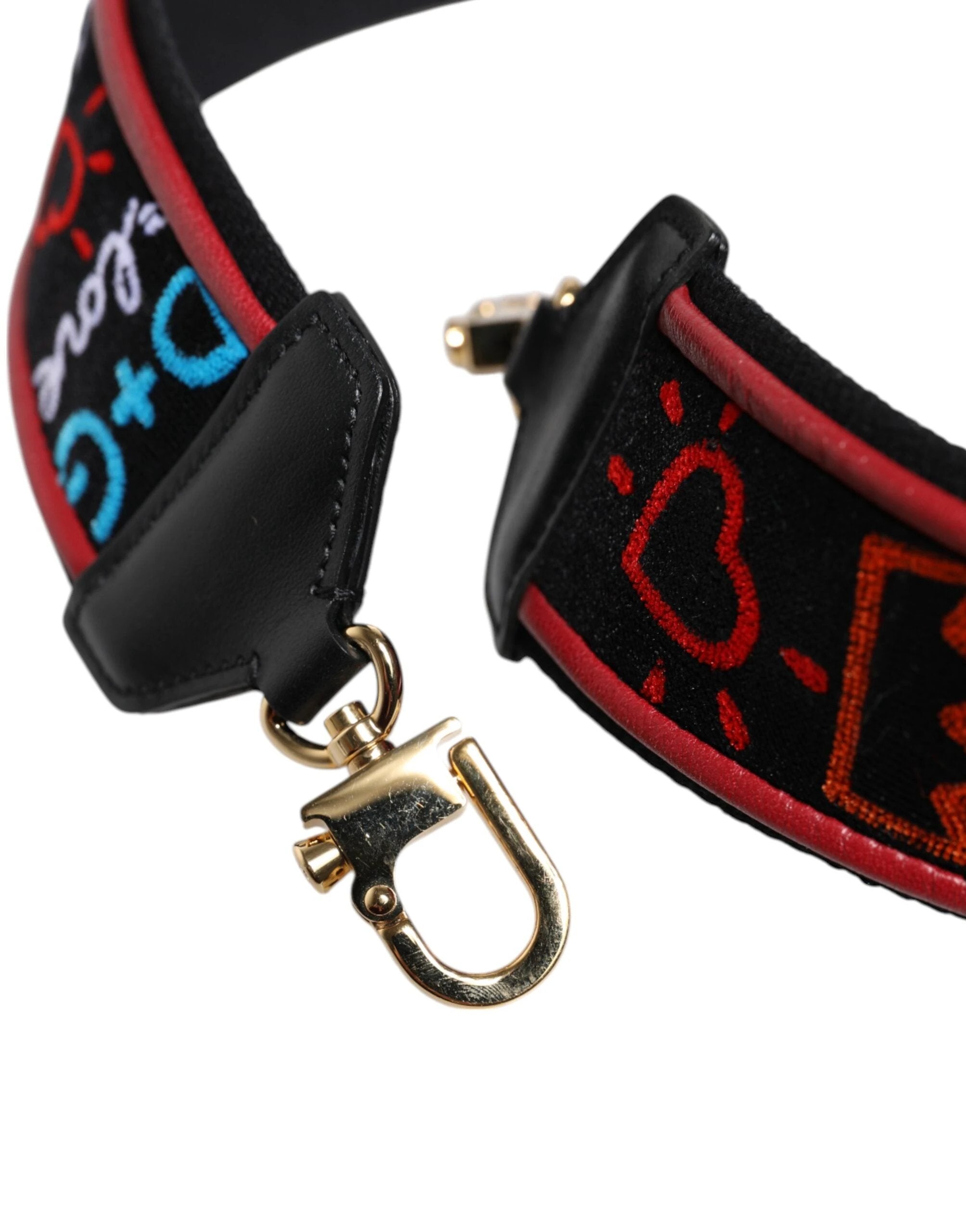 Dolce & Gabbana Black Cotton Printed Women Bag Accessory Shoulder Strap by Dolce & Gabbana