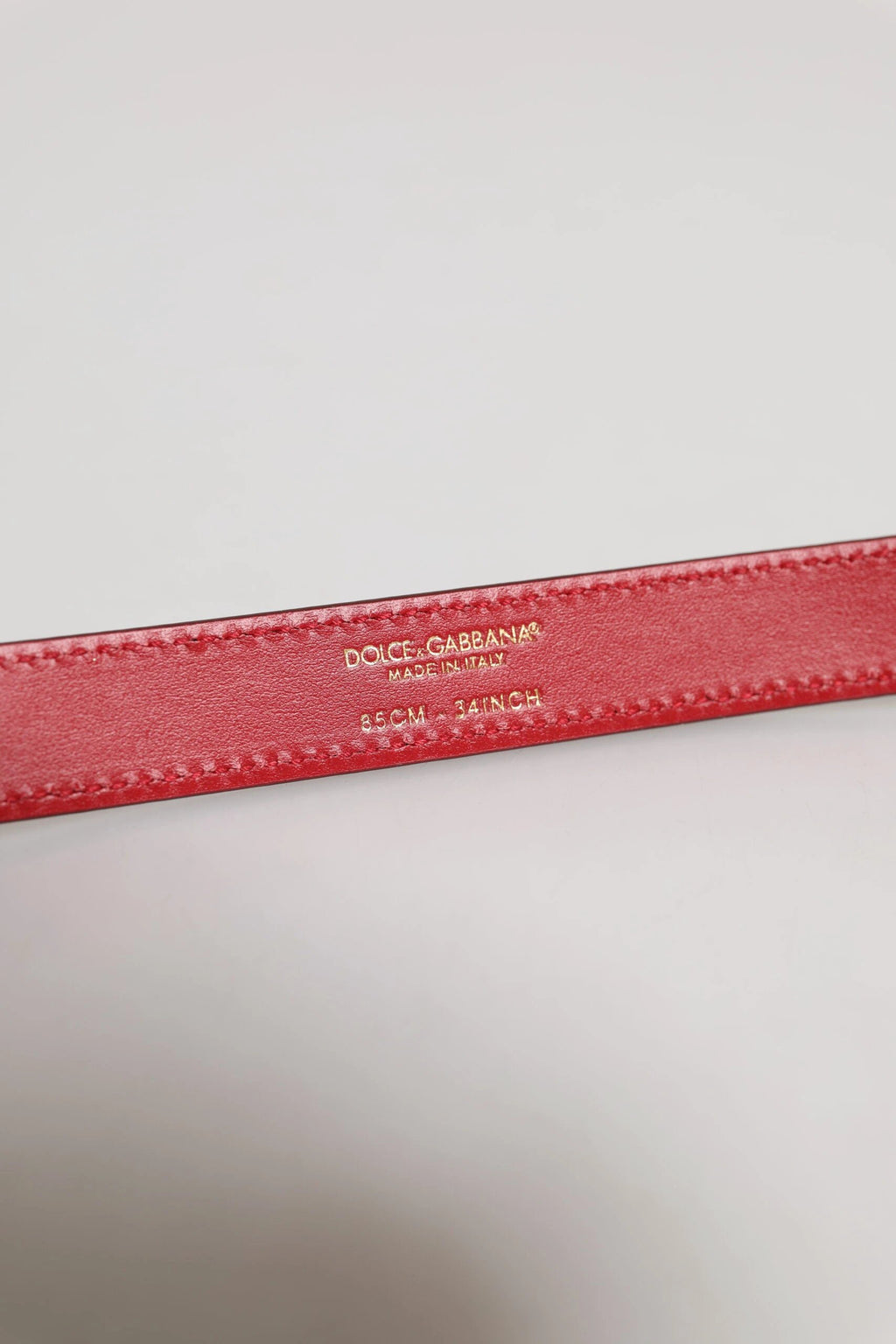 Dolce & Gabbana Red Logo Engraved Metal Waist Buckle Belt by Dolce & Gabbana
