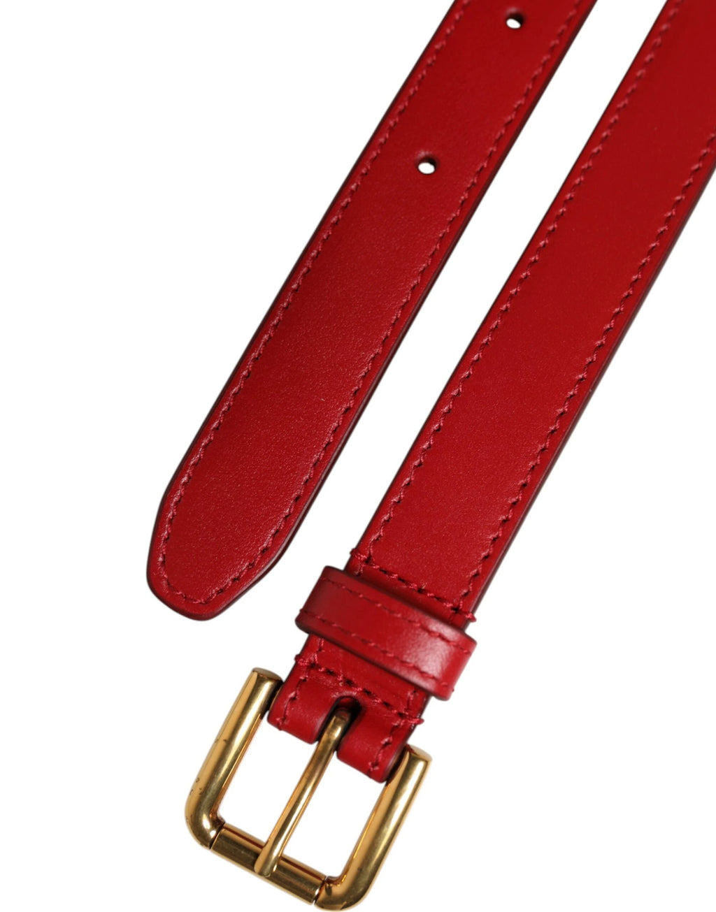 Dolce & Gabbana Red Logo Engraved Metal Waist Buckle Belt by Dolce & Gabbana