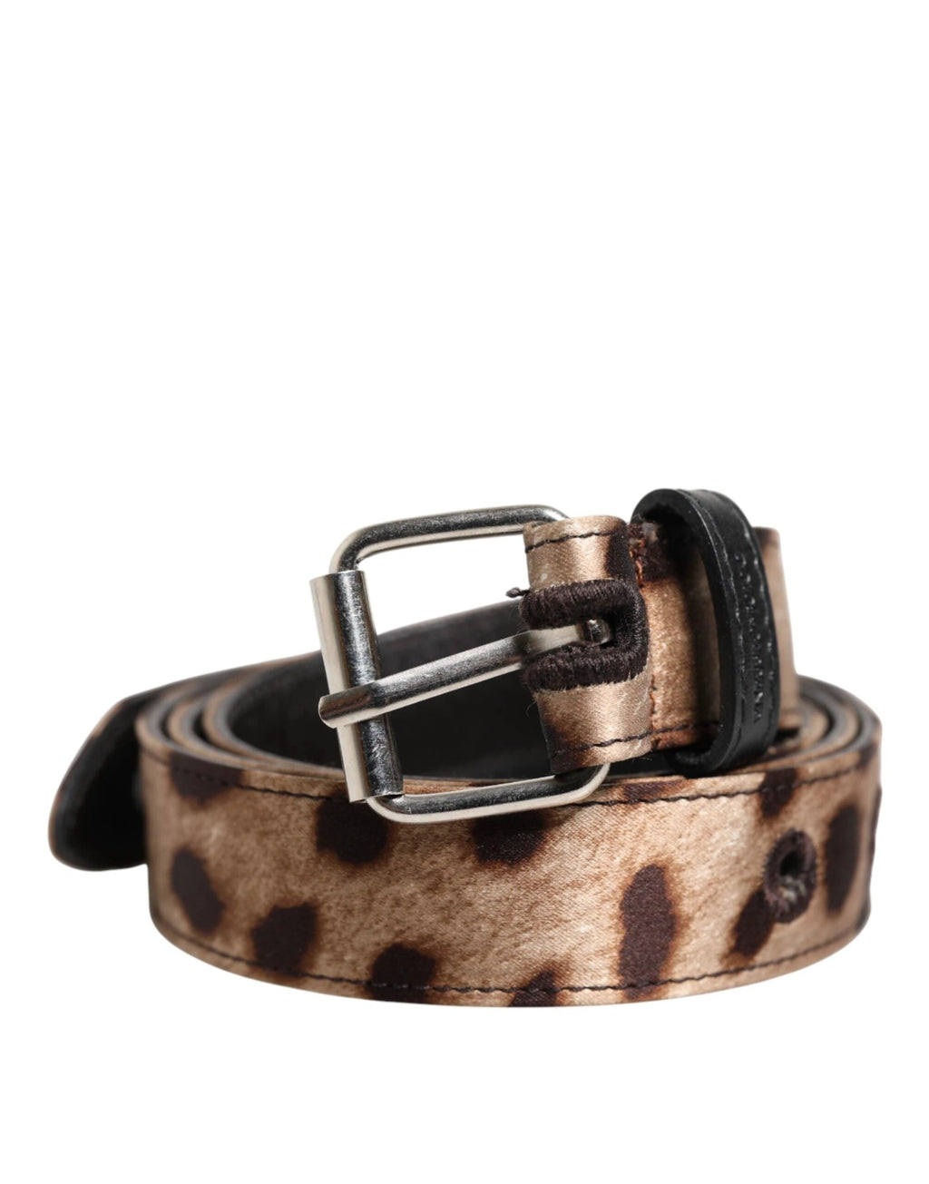 Dolce & Gabbana Brown Leopard Silver Metal Buckle Belt by Dolce & Gabbana
