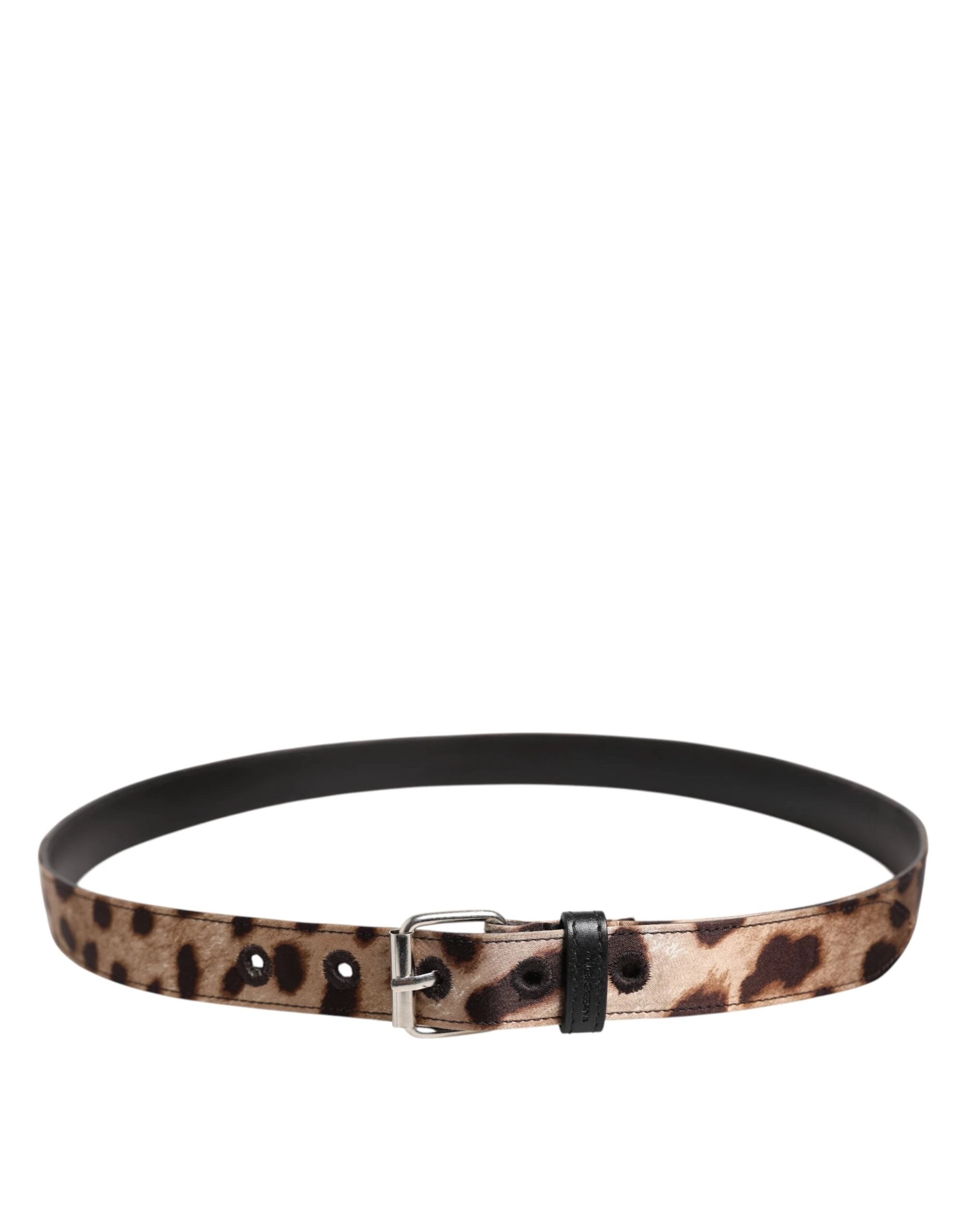 Dolce & Gabbana Brown Leopard Silver Metal Buckle Belt by Dolce & Gabbana