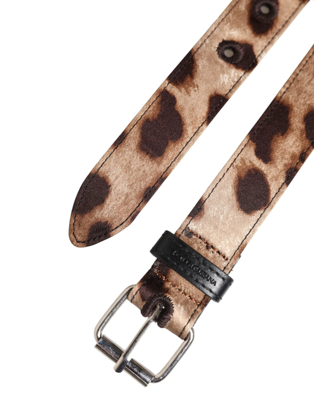 Dolce & Gabbana Brown Leopard Silver Metal Buckle Belt by Dolce & Gabbana