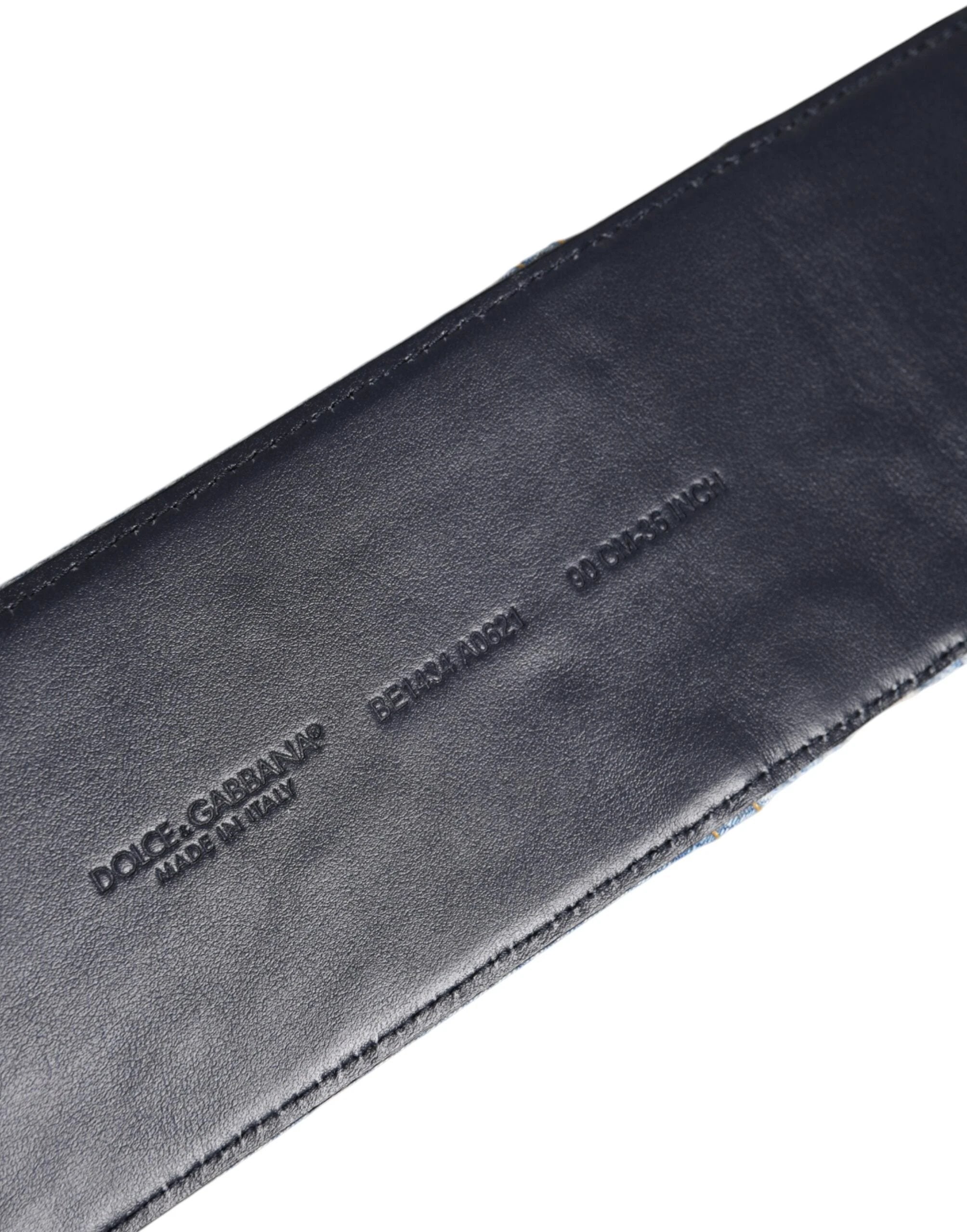 Dolce & Gabbana Two Tone Blue Denim Gold Metal Buckle Belt by Dolce & Gabbana