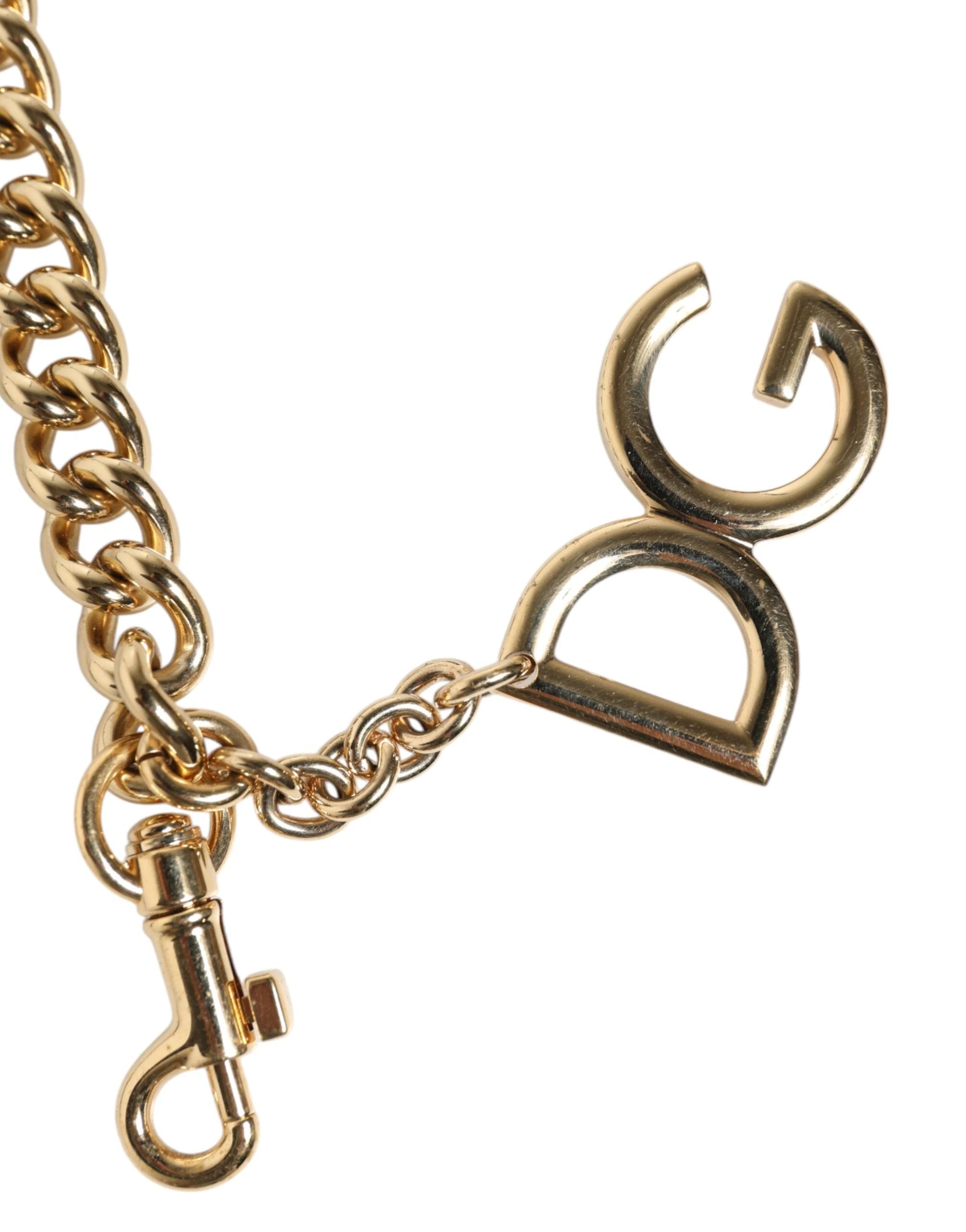 Dolce & Gabbana Brown Leopard Gold Brass Chain Accessory Shoulder Strap by Dolce & Gabbana