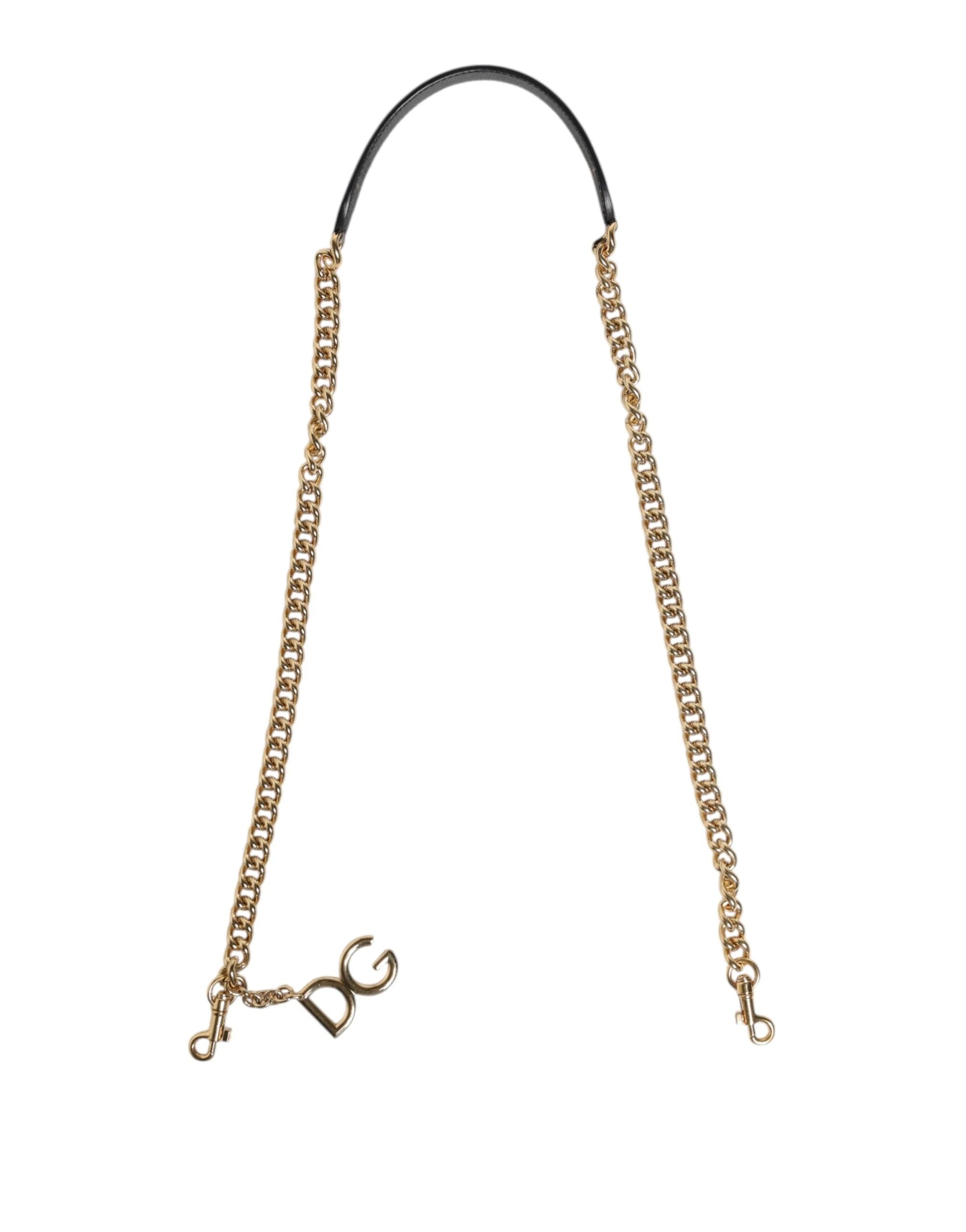 Dolce & Gabbana Brown Leopard Gold Brass Chain Accessory Shoulder Strap by Dolce & Gabbana