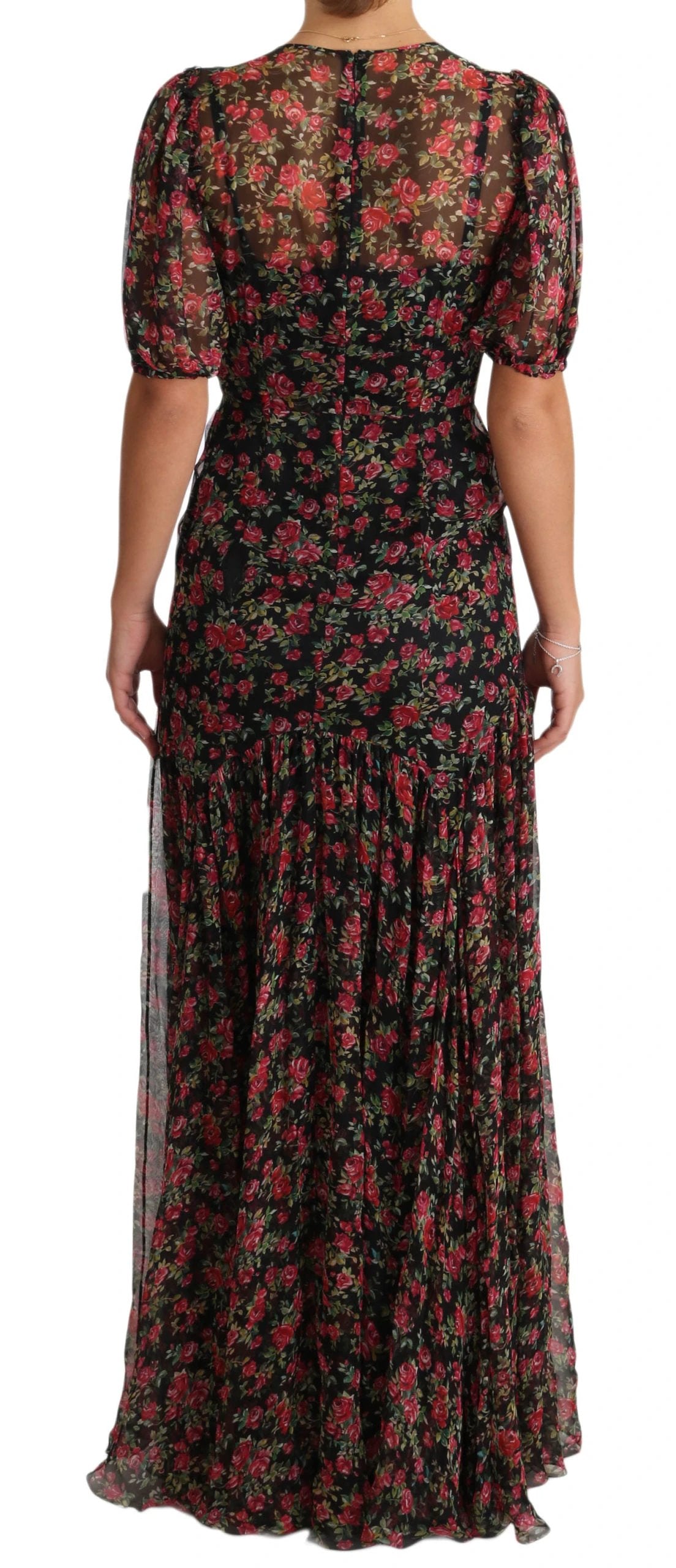Dolce & Gabbana Black Floral Roses A-Line Shift Gown Dress by Dolce & Gabbana