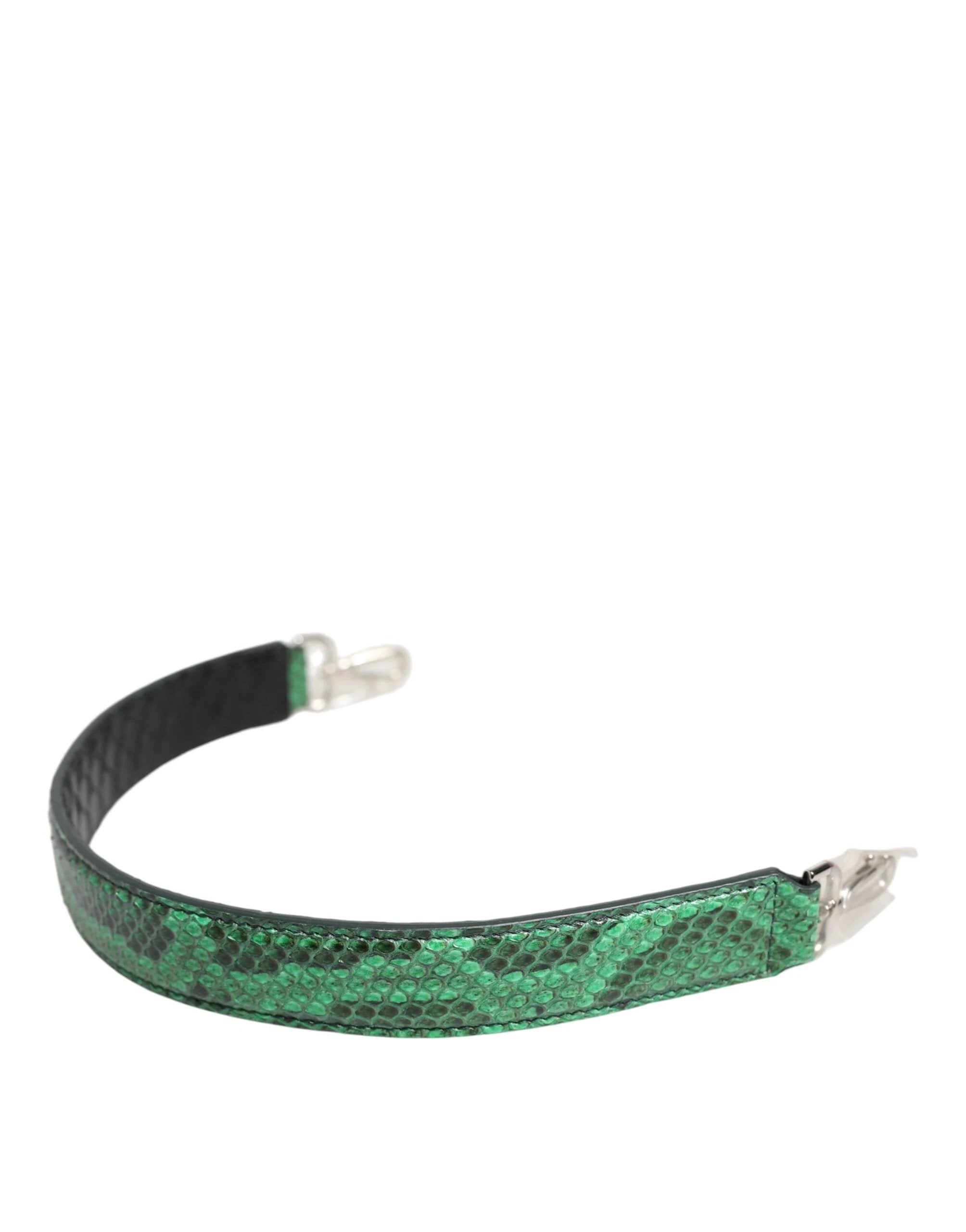 Dolce & Gabbana Black Green Exotic Leather Bag Shoulder Strap by Dolce & Gabbana