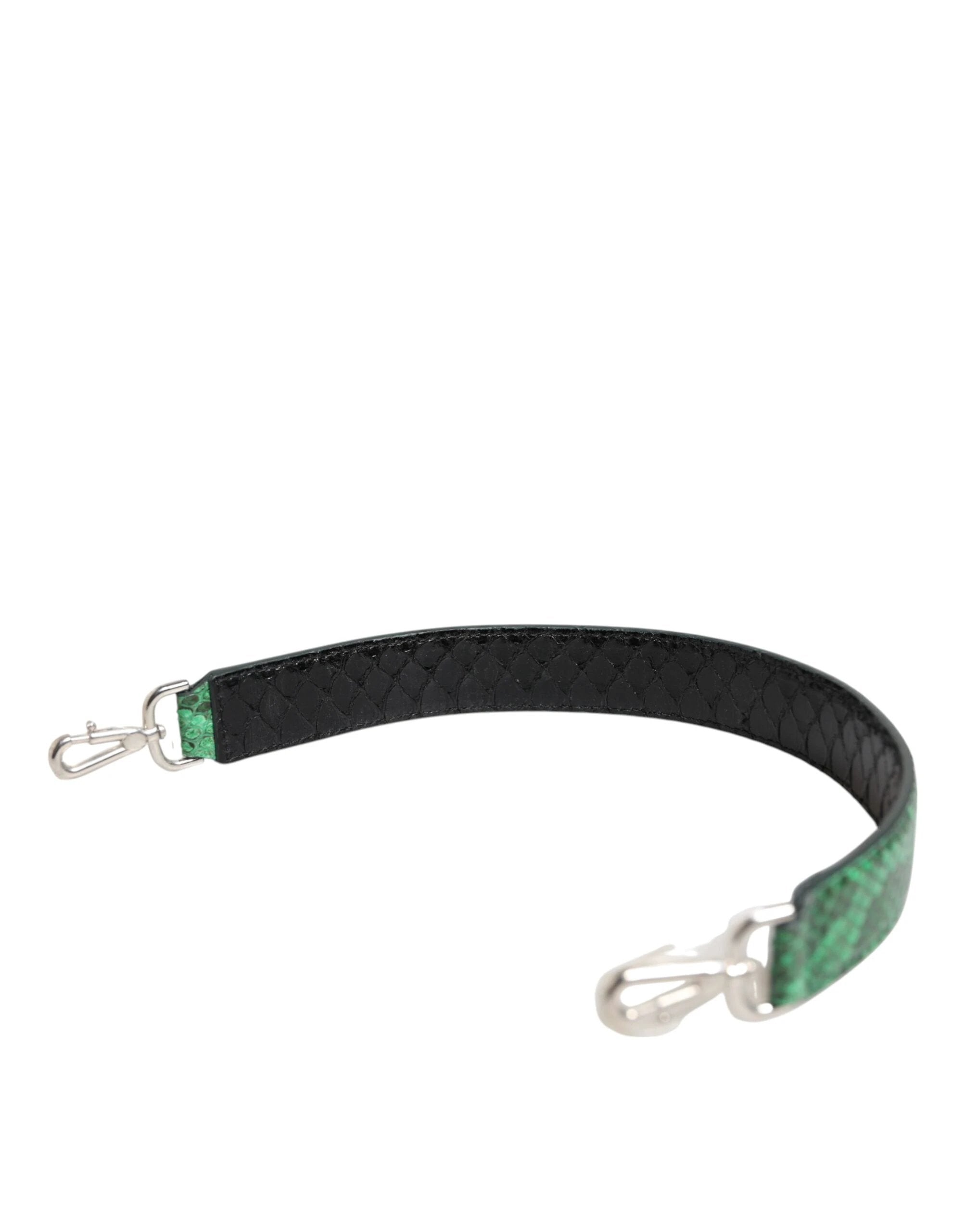 Dolce & Gabbana Black Green Exotic Leather Bag Shoulder Strap by Dolce & Gabbana