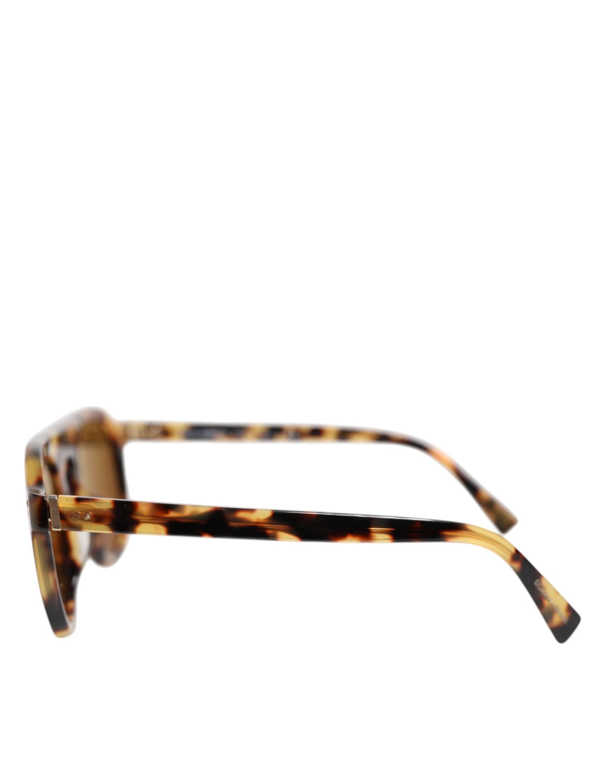 Dolce & Gabbana Brown Acetate Round Leopard Print Eyewear Sunglasses by Dolce & Gabbana