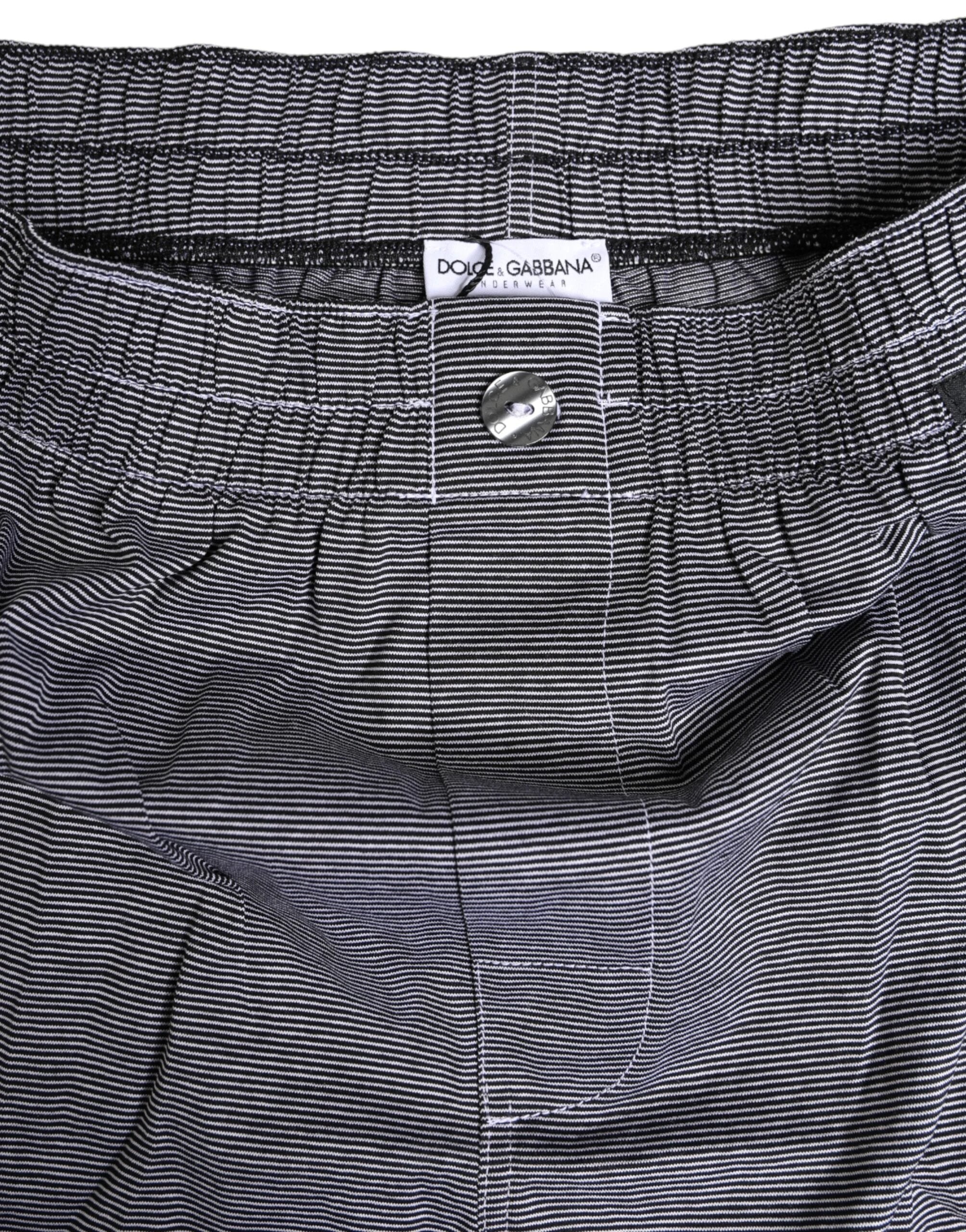 Dolce & Gabbana Gray Striped Cotton Regular Boxer Underwear by Dolce & Gabbana