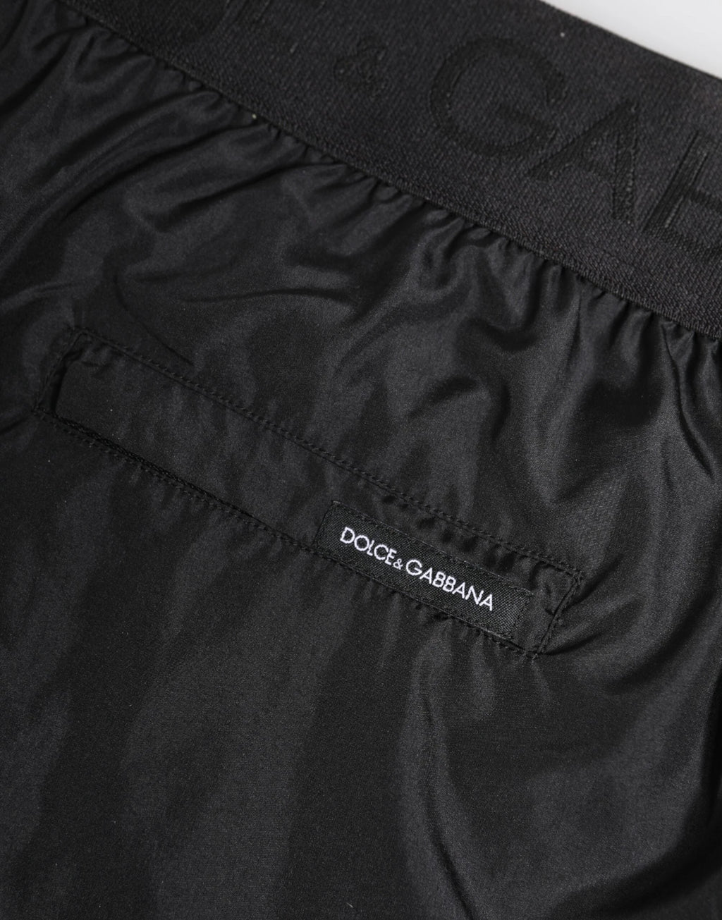 Dolce & Gabbana Black Logo Print Beachwear Men Shorts Swimwear by Dolce & Gabbana