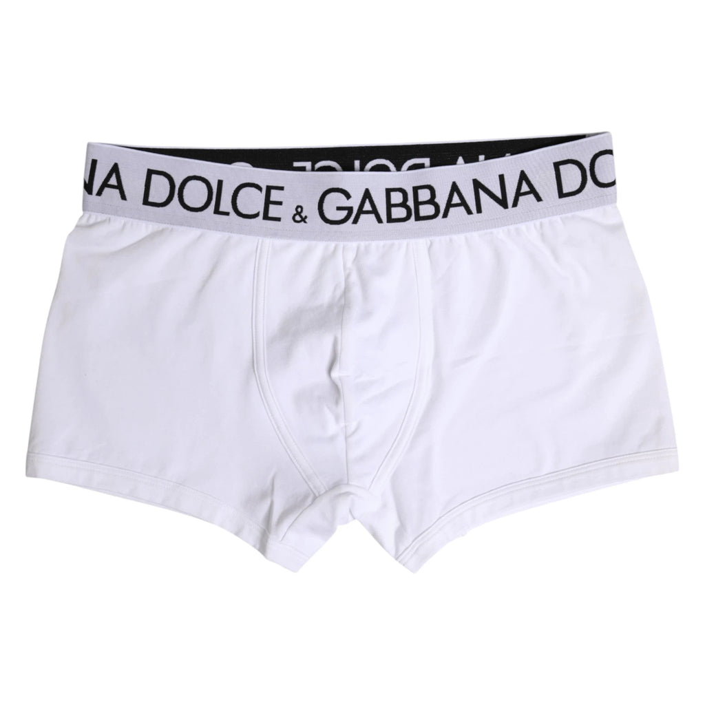 Dolce & Gabbana White Cotton Stretch Regular Boxer Underwear by Dolce & Gabbana