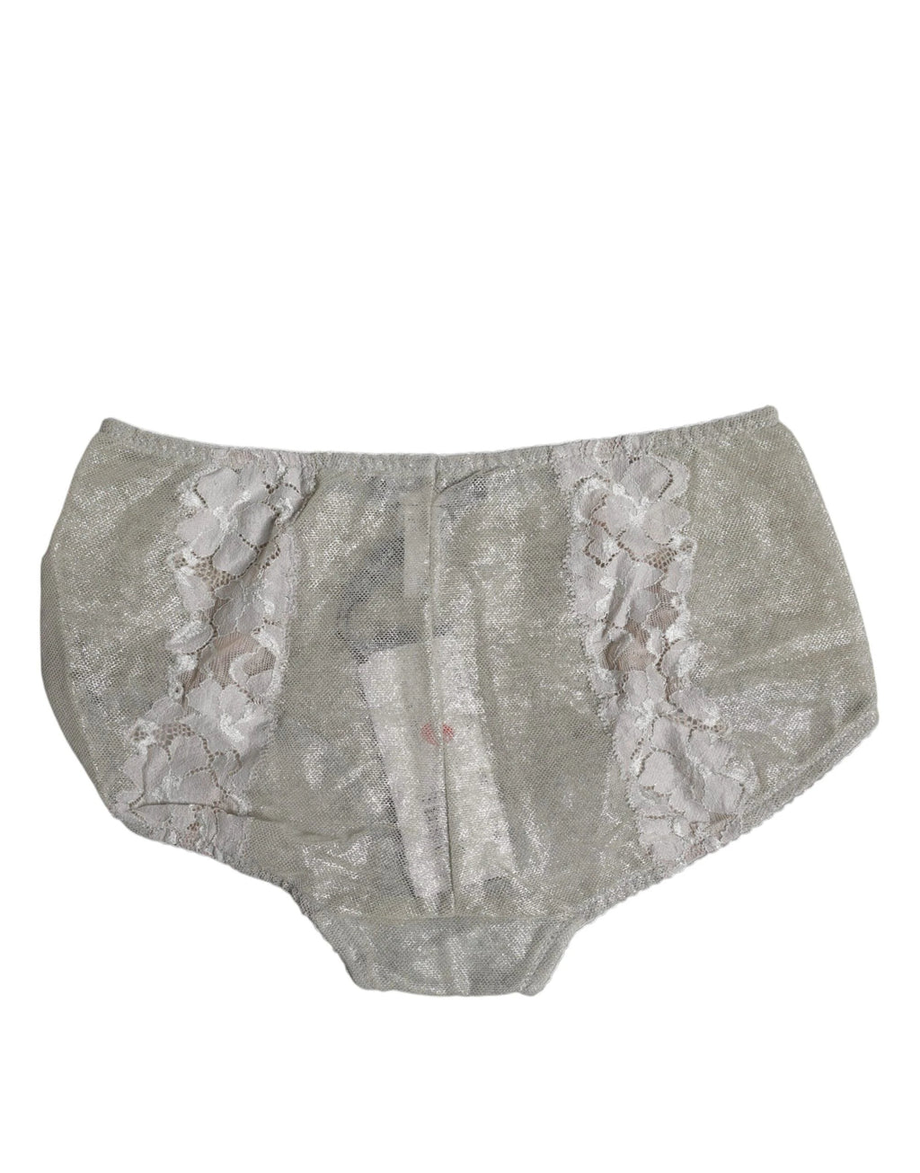 Dolce & Gabbana Gray Cotton Floral Lace High Waist Panty Underwear by Dolce & Gabbana