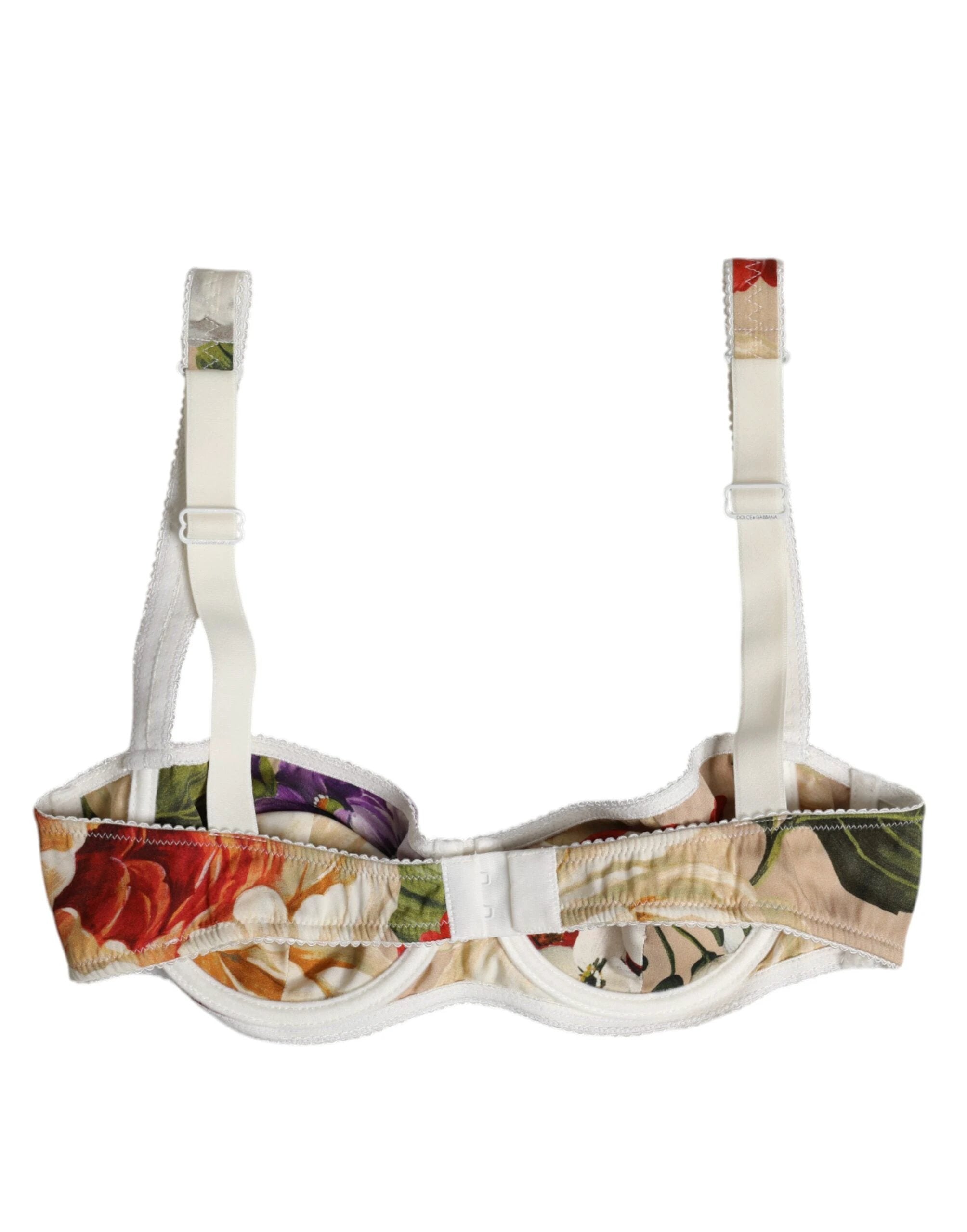 Dolce & Gabbana Beige Floral Balconcino Underwired Bra Underwear by Dolce & Gabbana