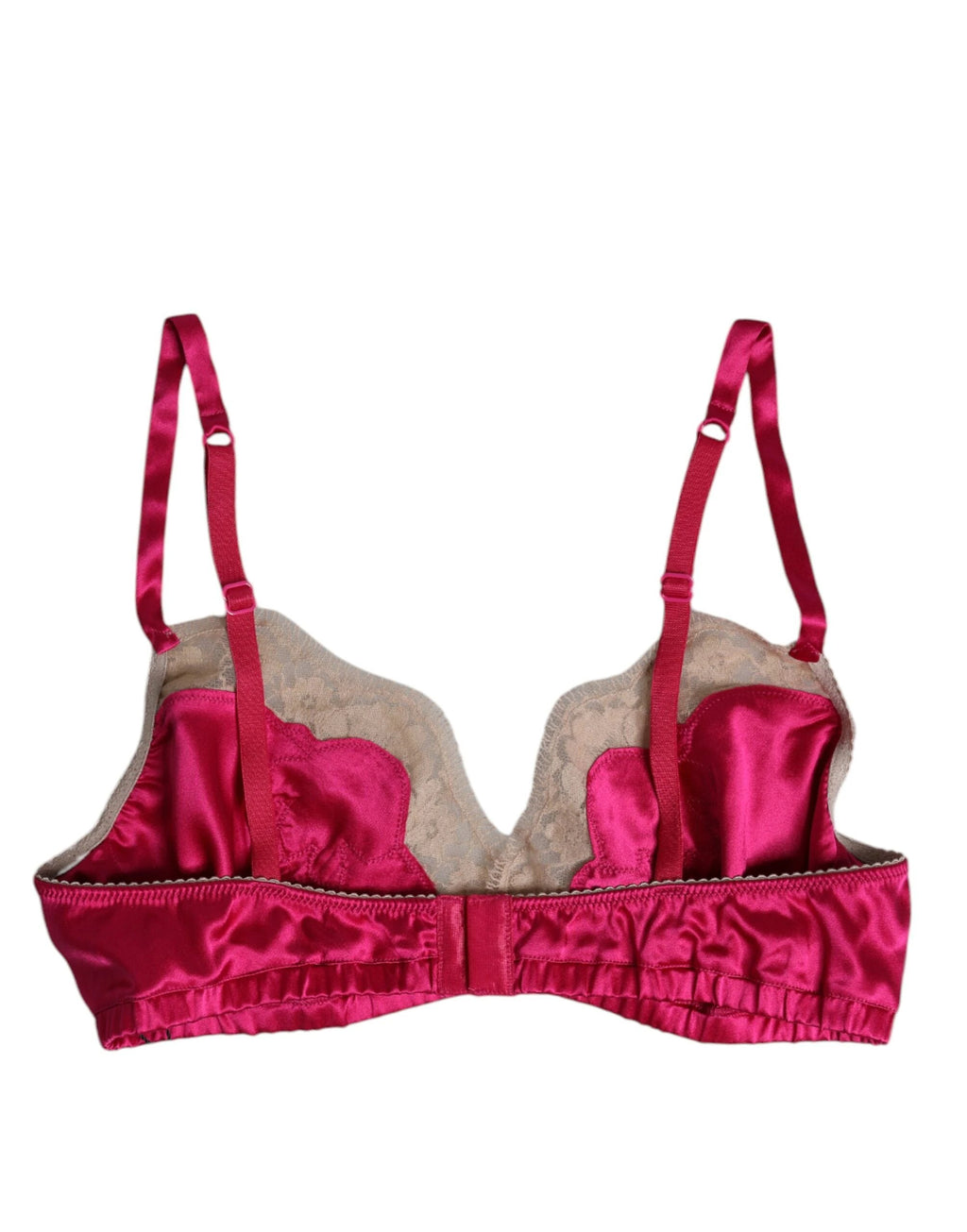 Dolce & Gabbana Magenta Floral Lace Silk Non Wire Bra Underwear by Dolce & Gabbana