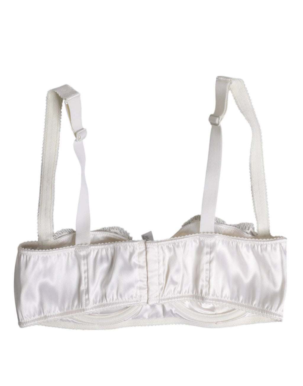 Dolce & Gabbana White Silk Underwired Balconette Bra Underwear by Dolce & Gabbana